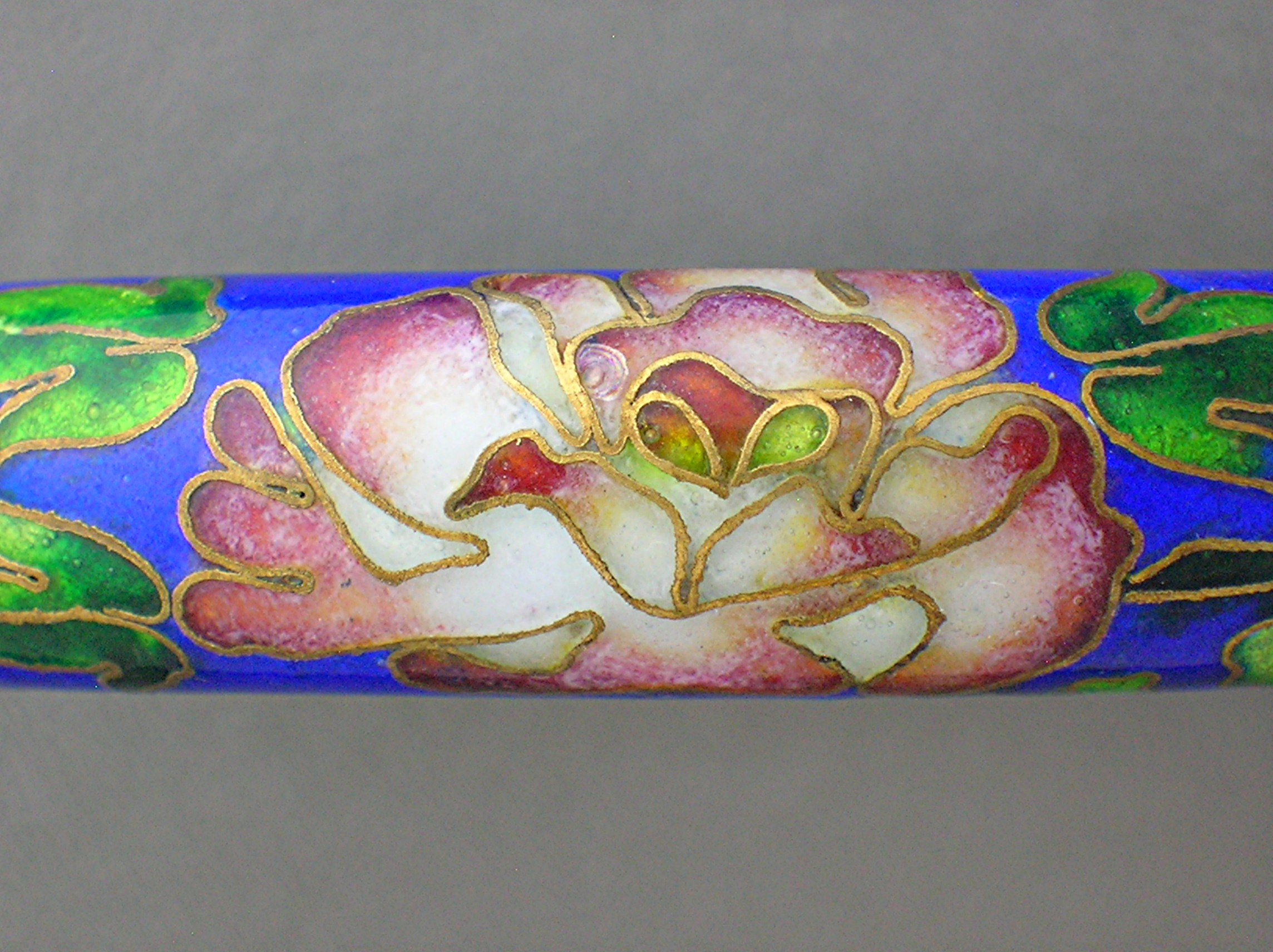 Cloisinee Antique Blue Pink Green Hinged Bracelet