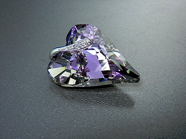 Swarovski Sterling Silver Lavender Heart Pendant