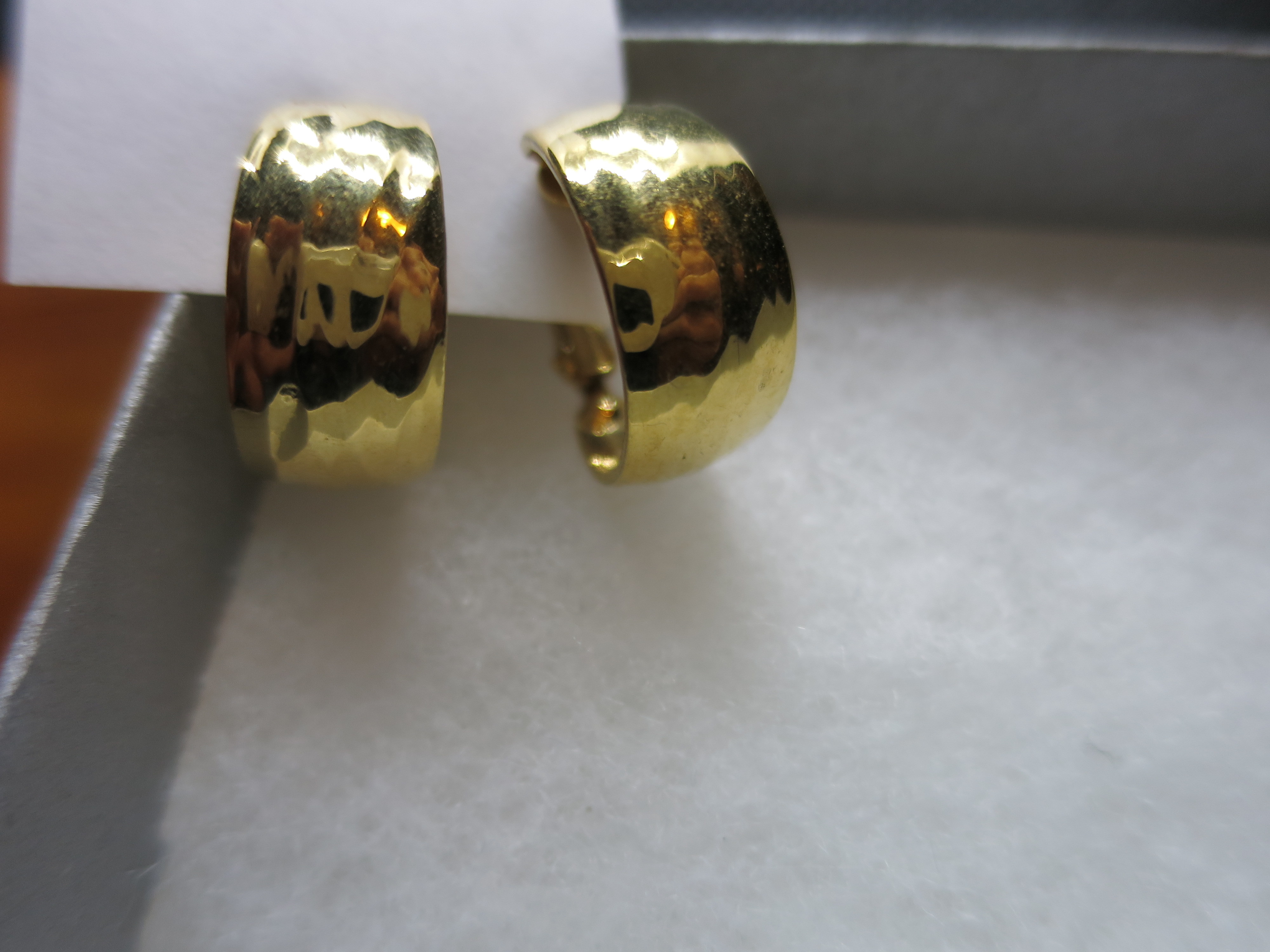 Napier Textured Hoop Screw Back Earrings Gold Tone Signed
