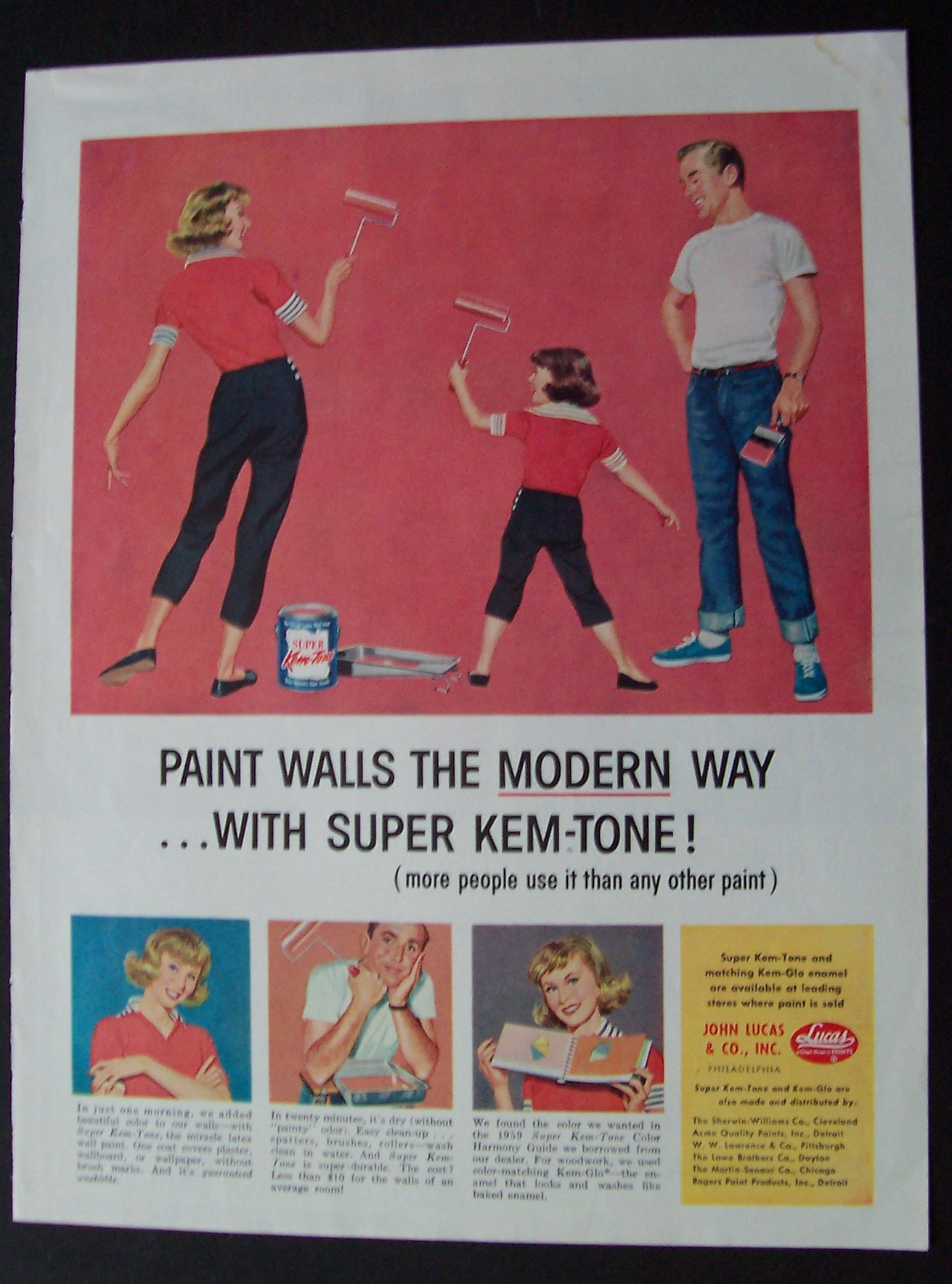 1959 Super Kem Tone Paints w/Woman & Little Girl