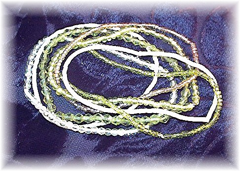 7 Beautiful Shades of Greens/Gold Crystal Bra