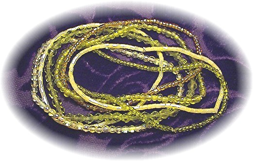 7 Beautiful Shades of Greens/Gold Crystal Bra