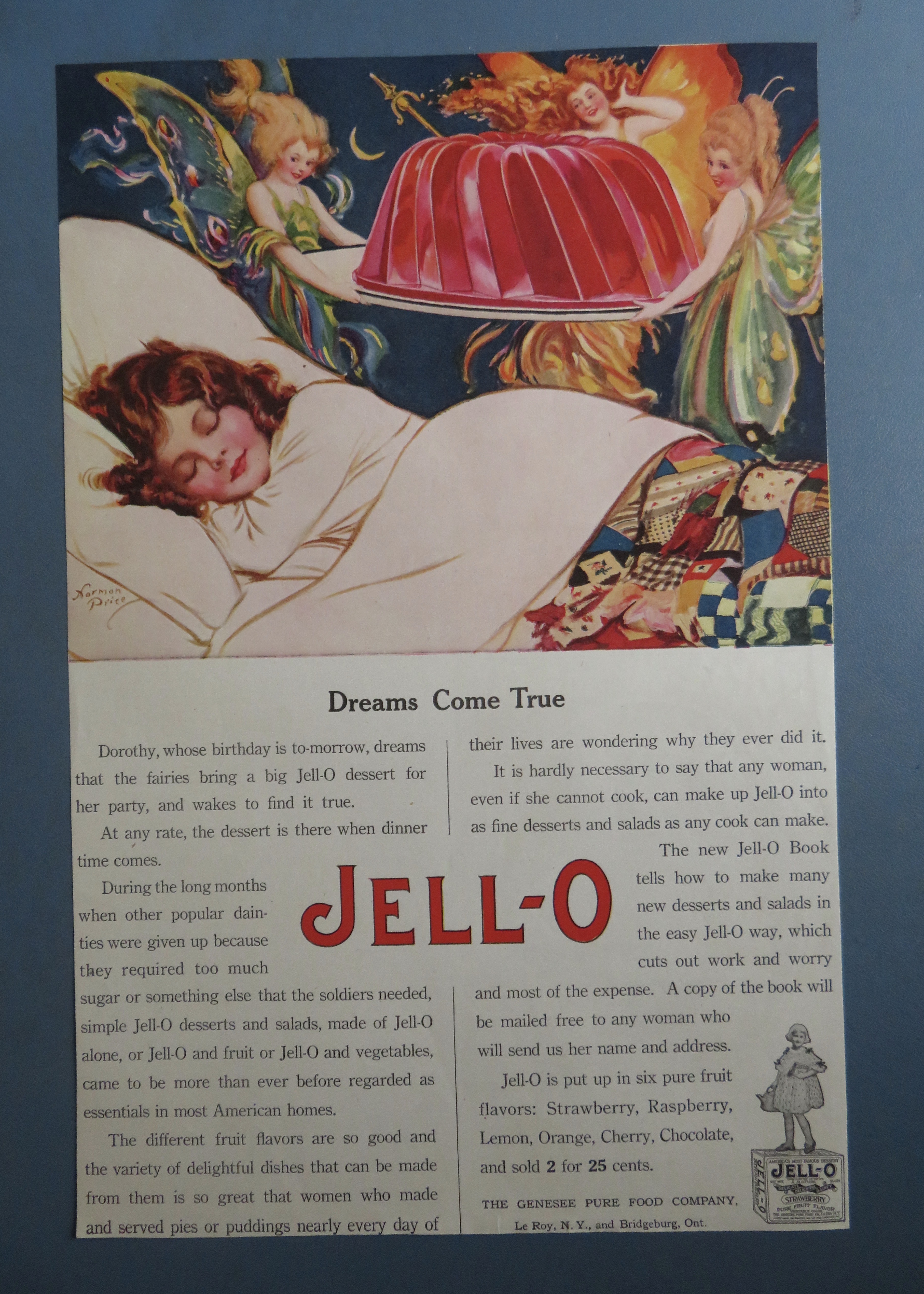 1919 Jell-O with Child Dreaming Of Jell-O