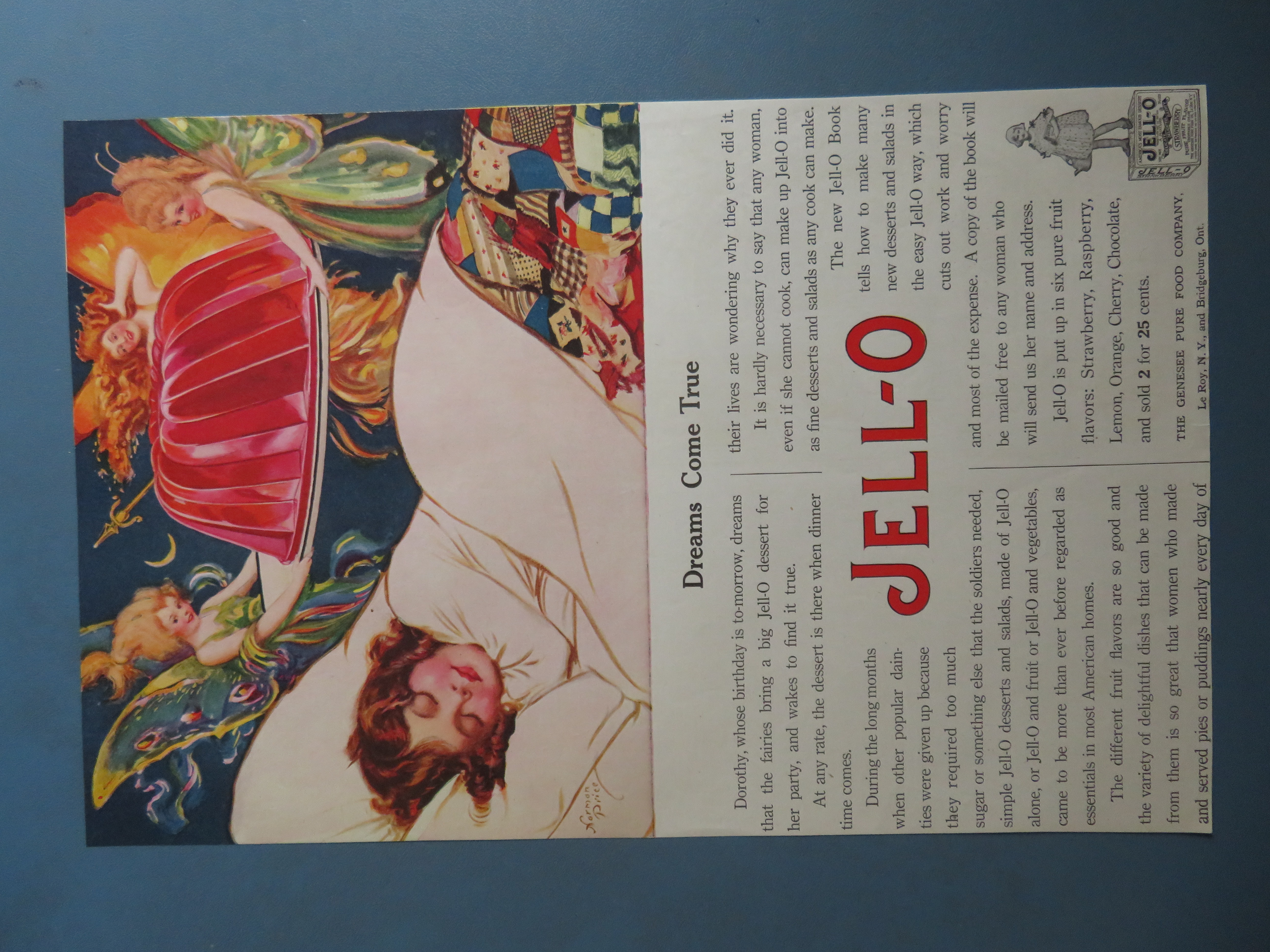 1919 Jell-O with Child Dreaming Of Jell-O