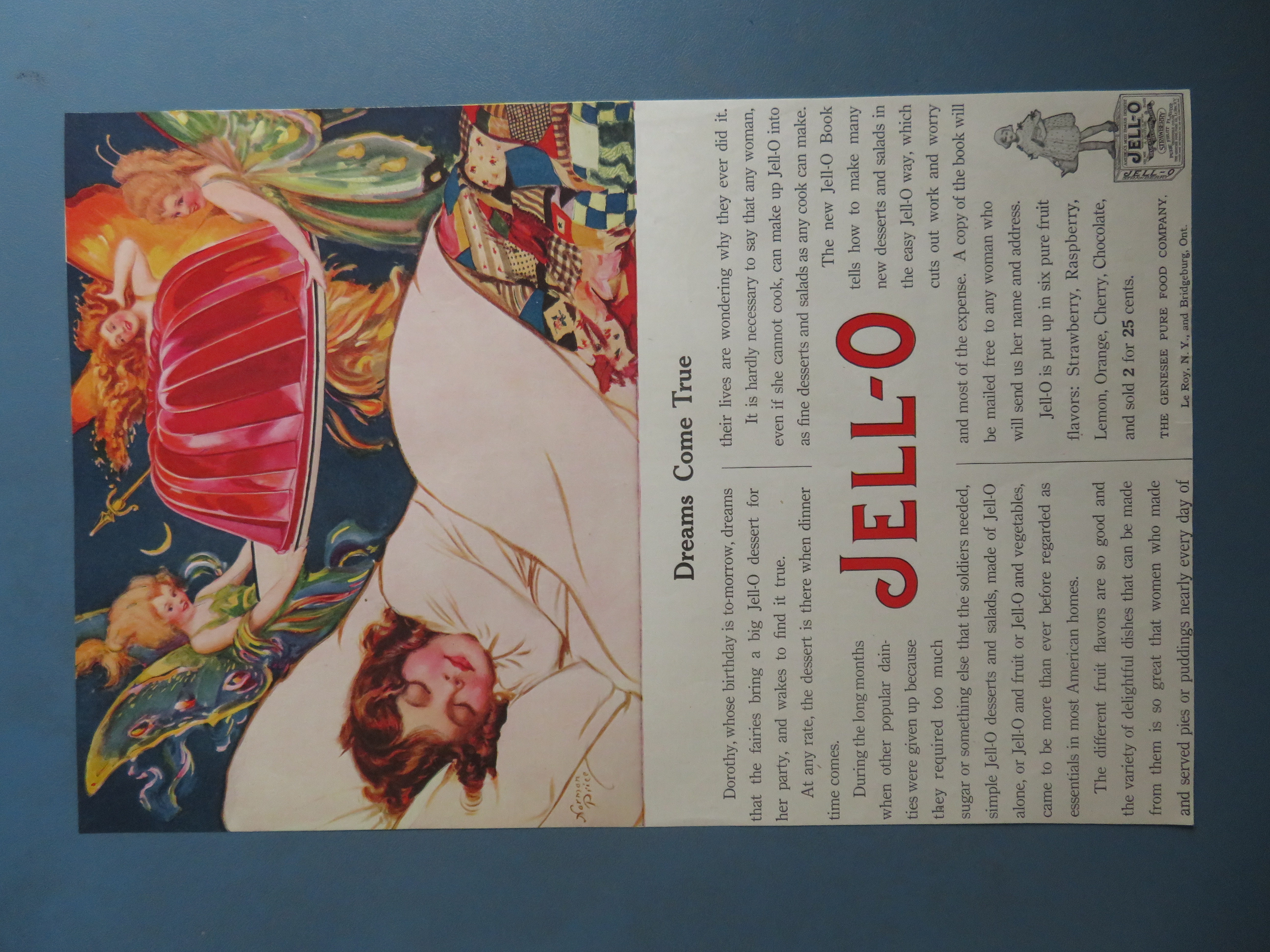 1919 Jell-O with Child Dreaming Of Jell-O
