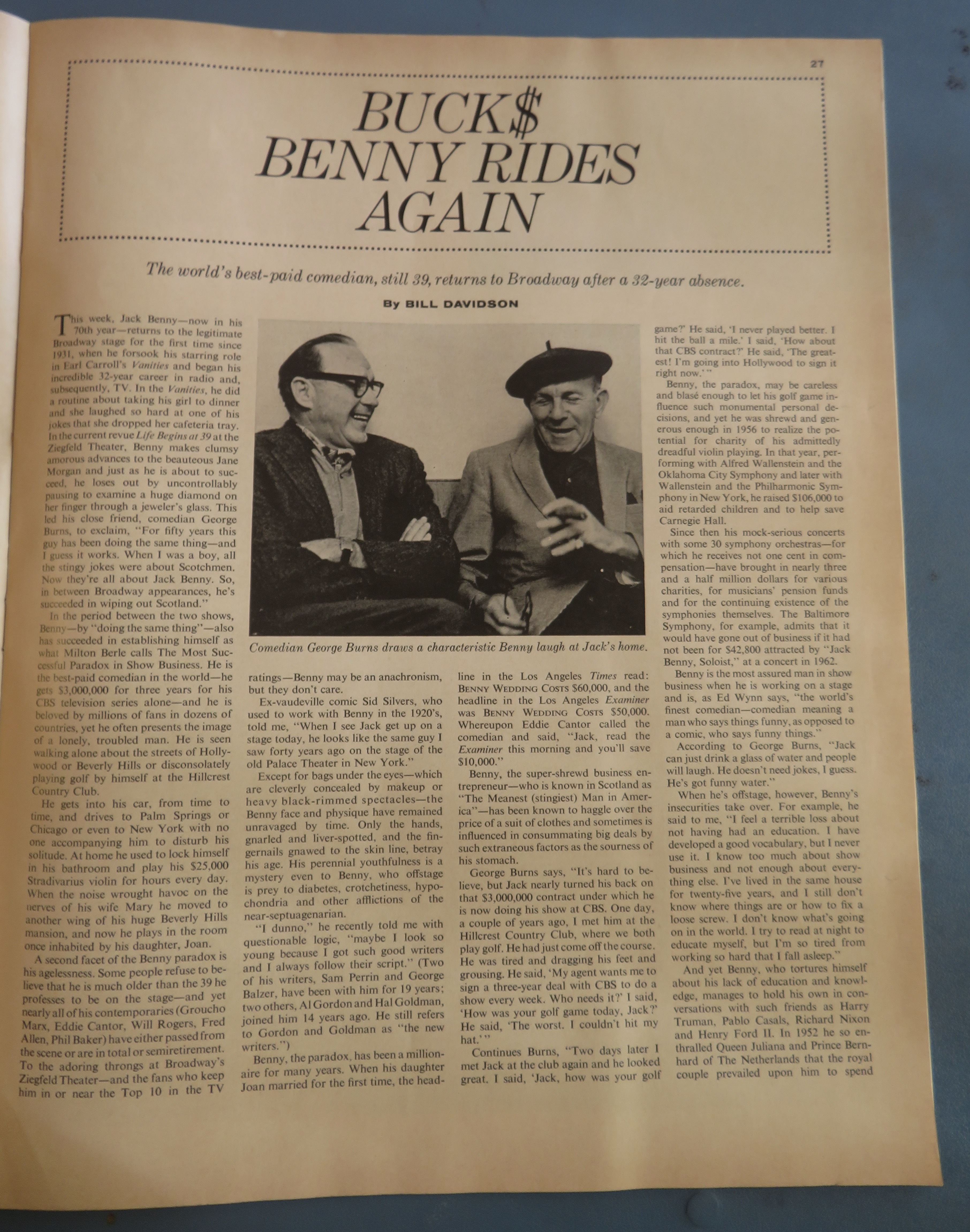 Saturday Evening Post Magazine March 2, 1963 J. Benny