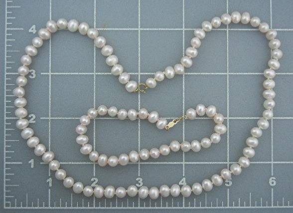 14K Gold Pink Pearls Necklace and Bracelet