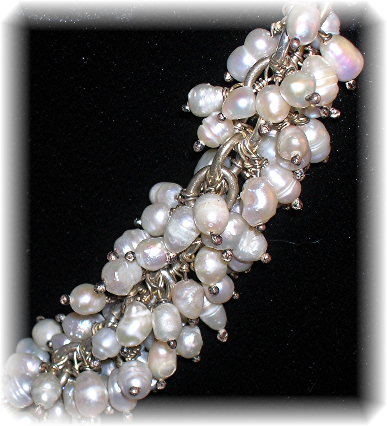 Necklace Sterling Silver Freshwater Pearls Drops