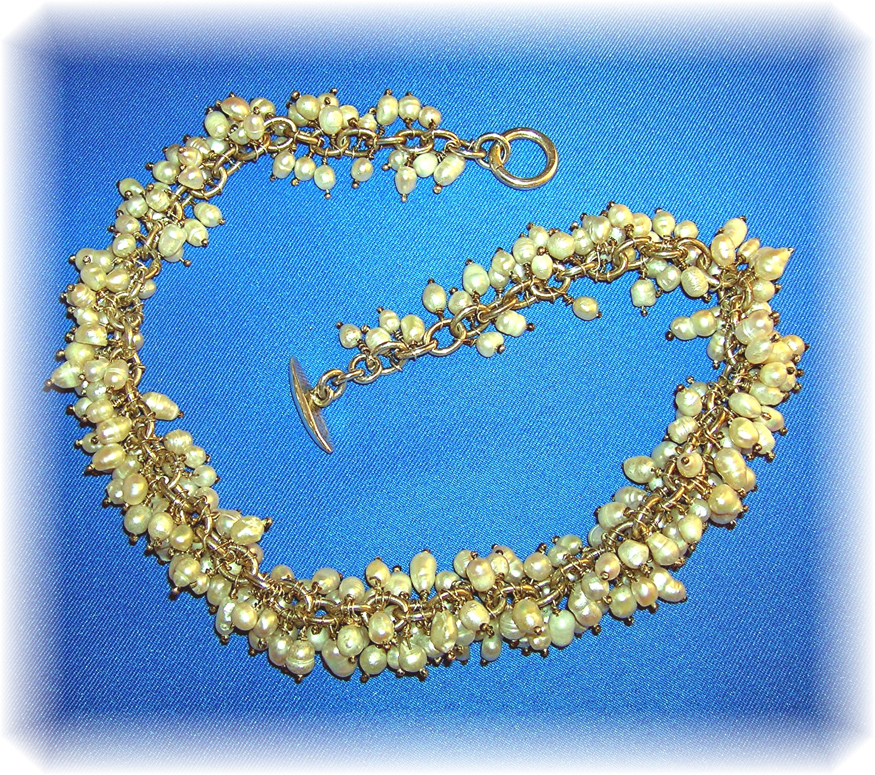 Necklace Sterling Silver Freshwater Pearls Drops