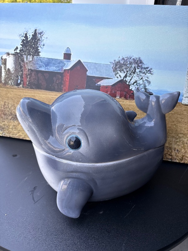 Dolphin Cookie Jar Vintage 1970s