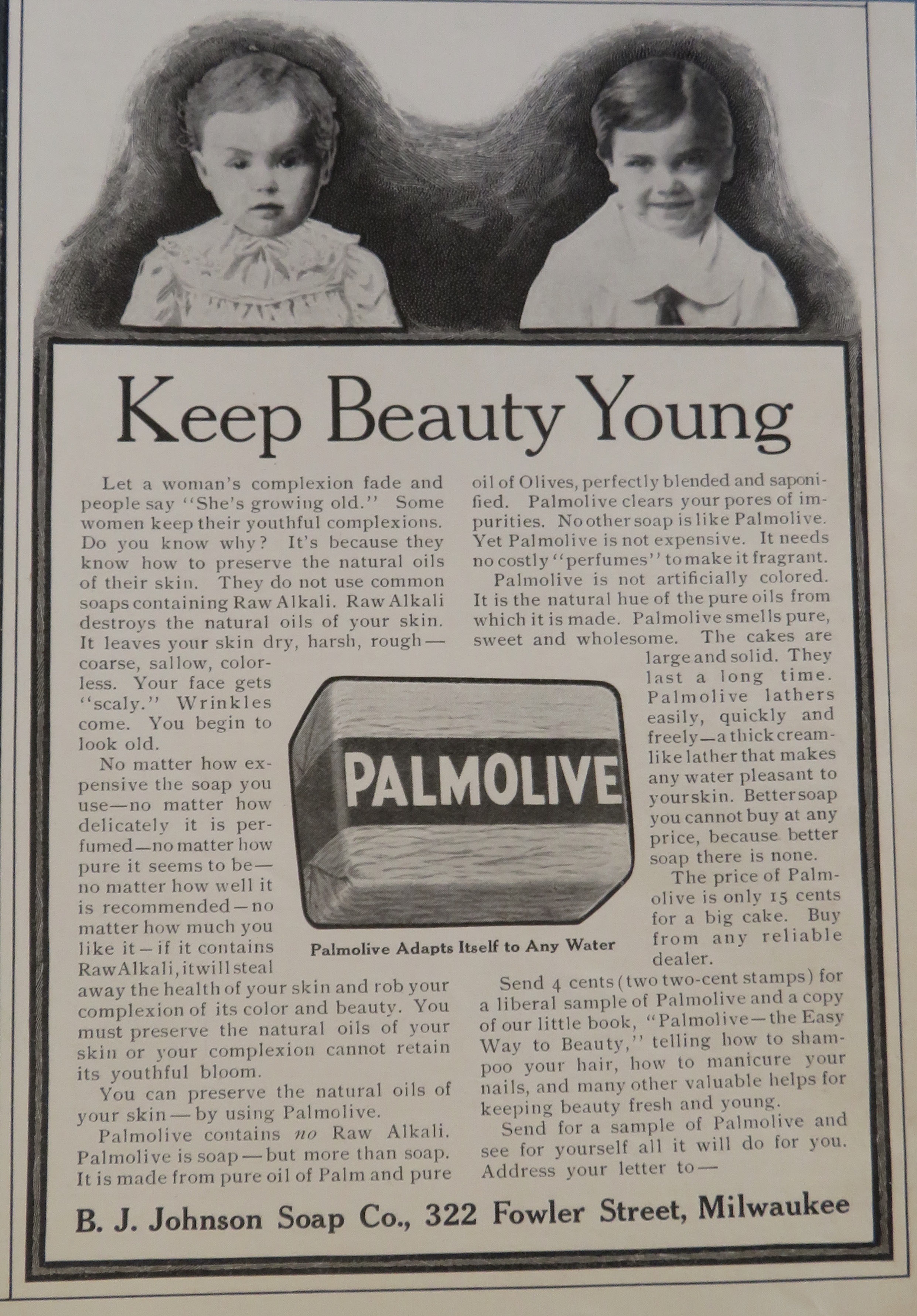 1908 Palmolive Soap with Two Lovely Children