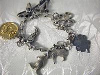 Vintage Sterling Silver 7 Charm Bracelet