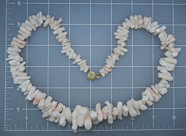 14K Gold Clasp Pink Angelskin Coral Necklace