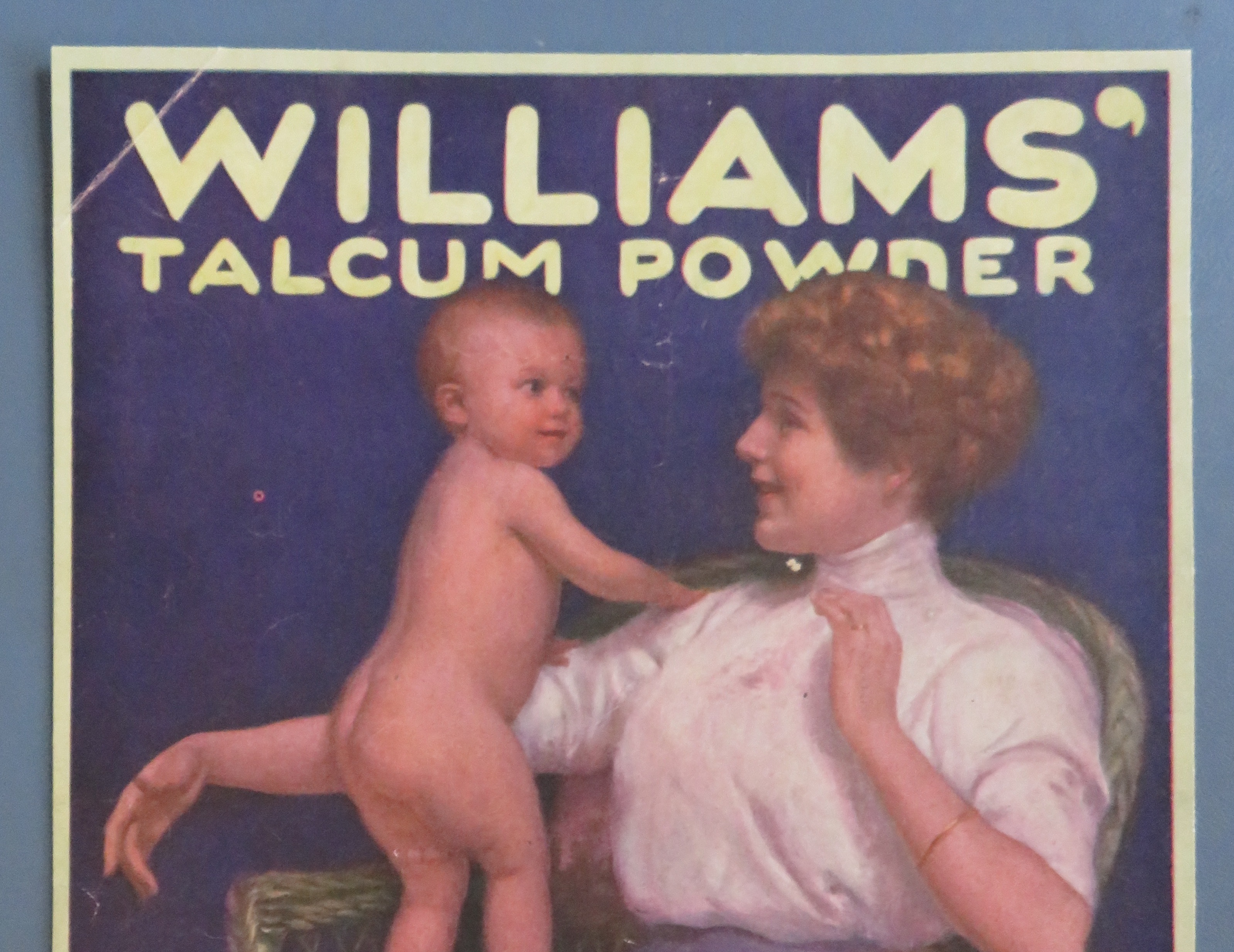 1913 Williams' Talcum Powder with Woman & Baby