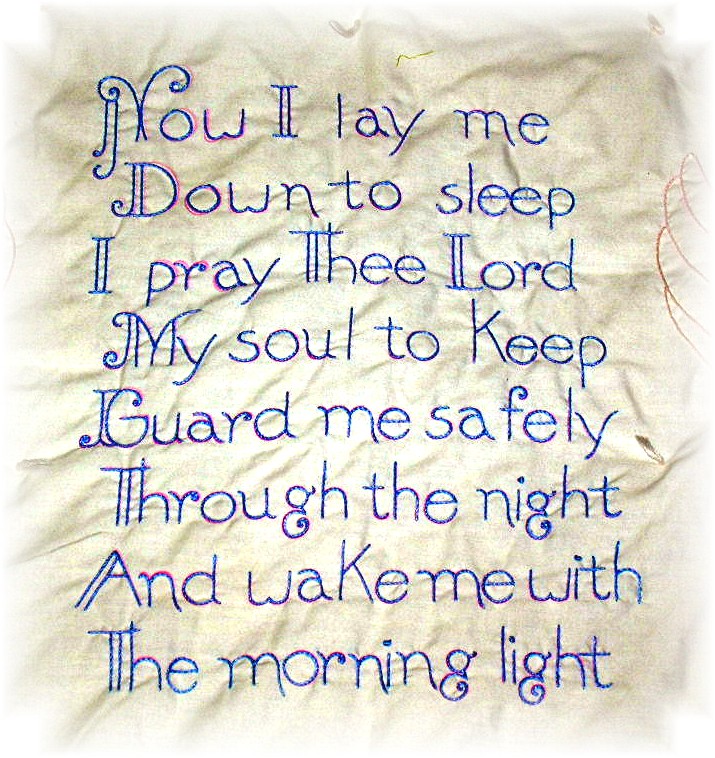 Baby Quilt Hand Embroidered Prayer & Angels