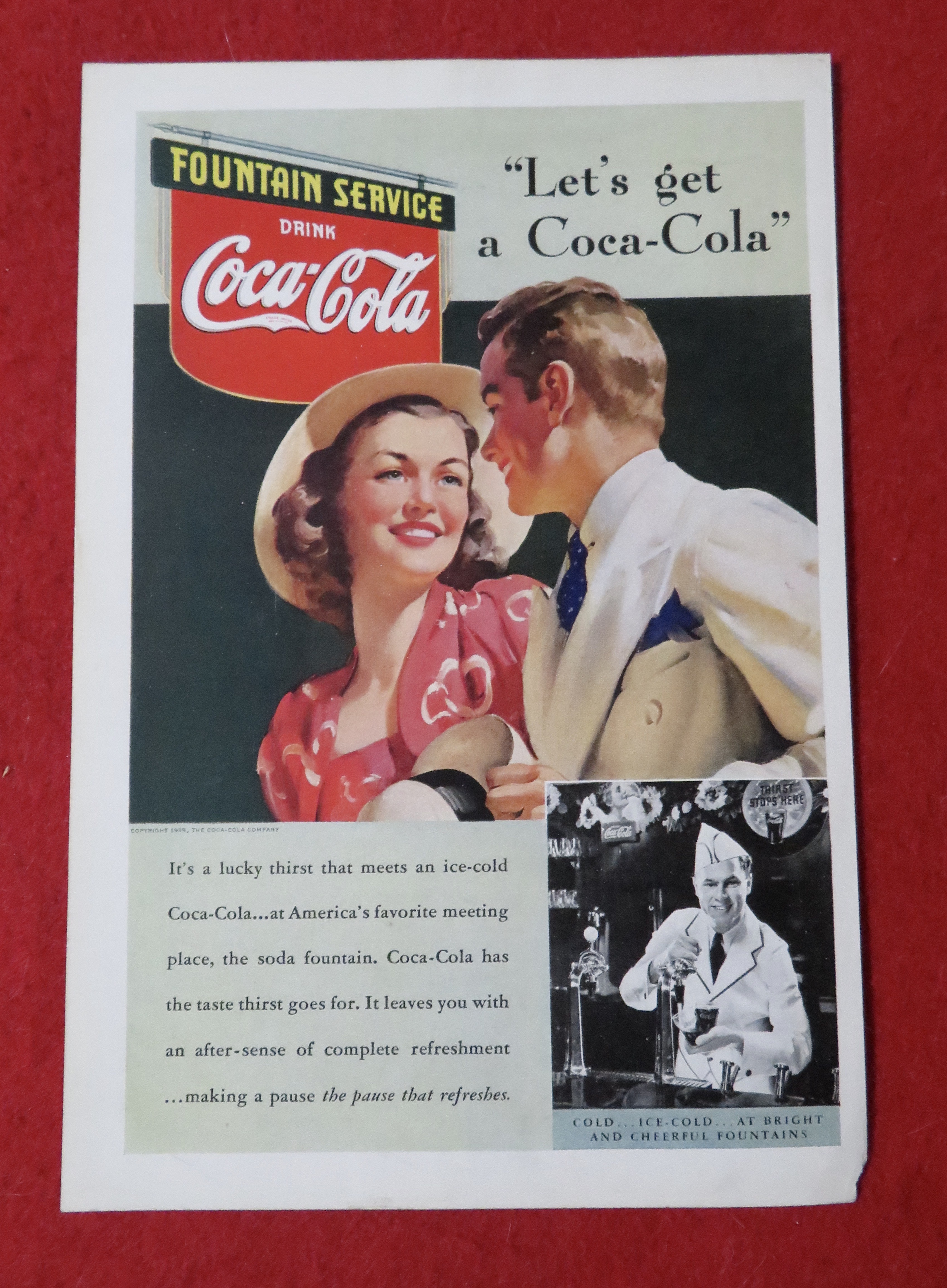 1939 Coca Cola (Coke) with Man & Woman Talking