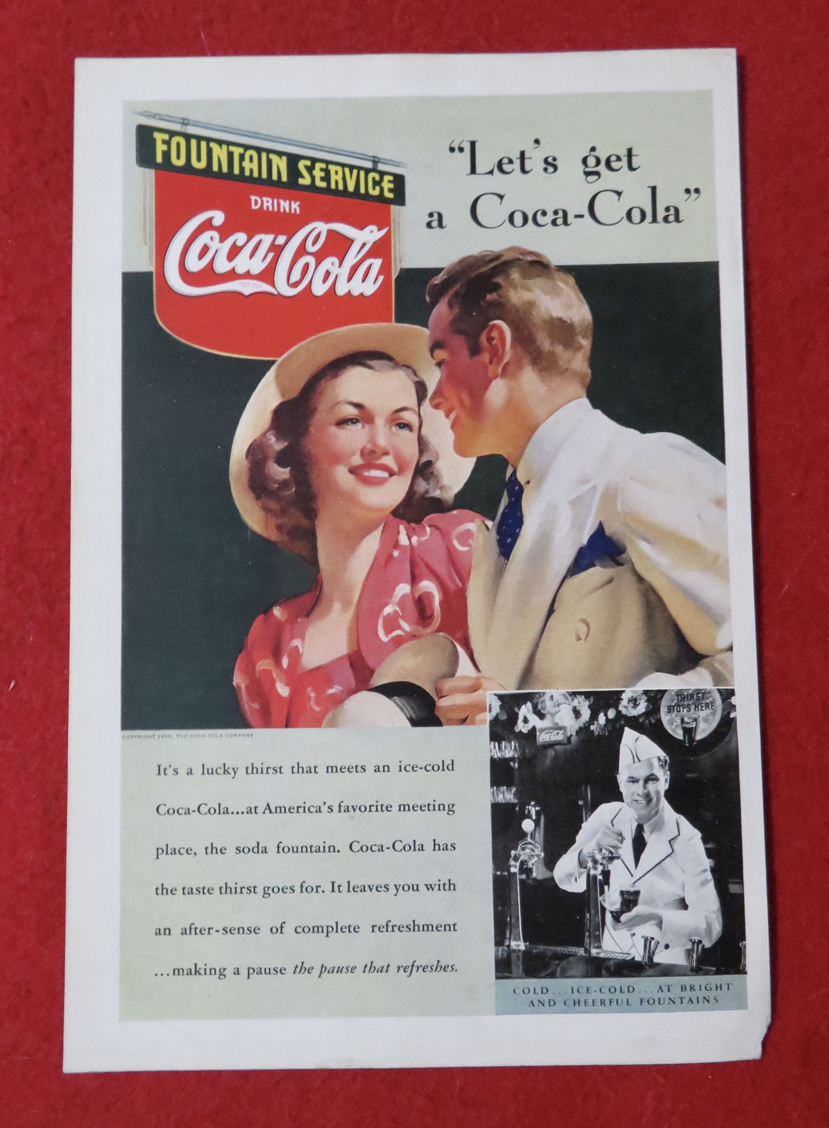 1939 Coca Cola (Coke) with Man & Woman Talking