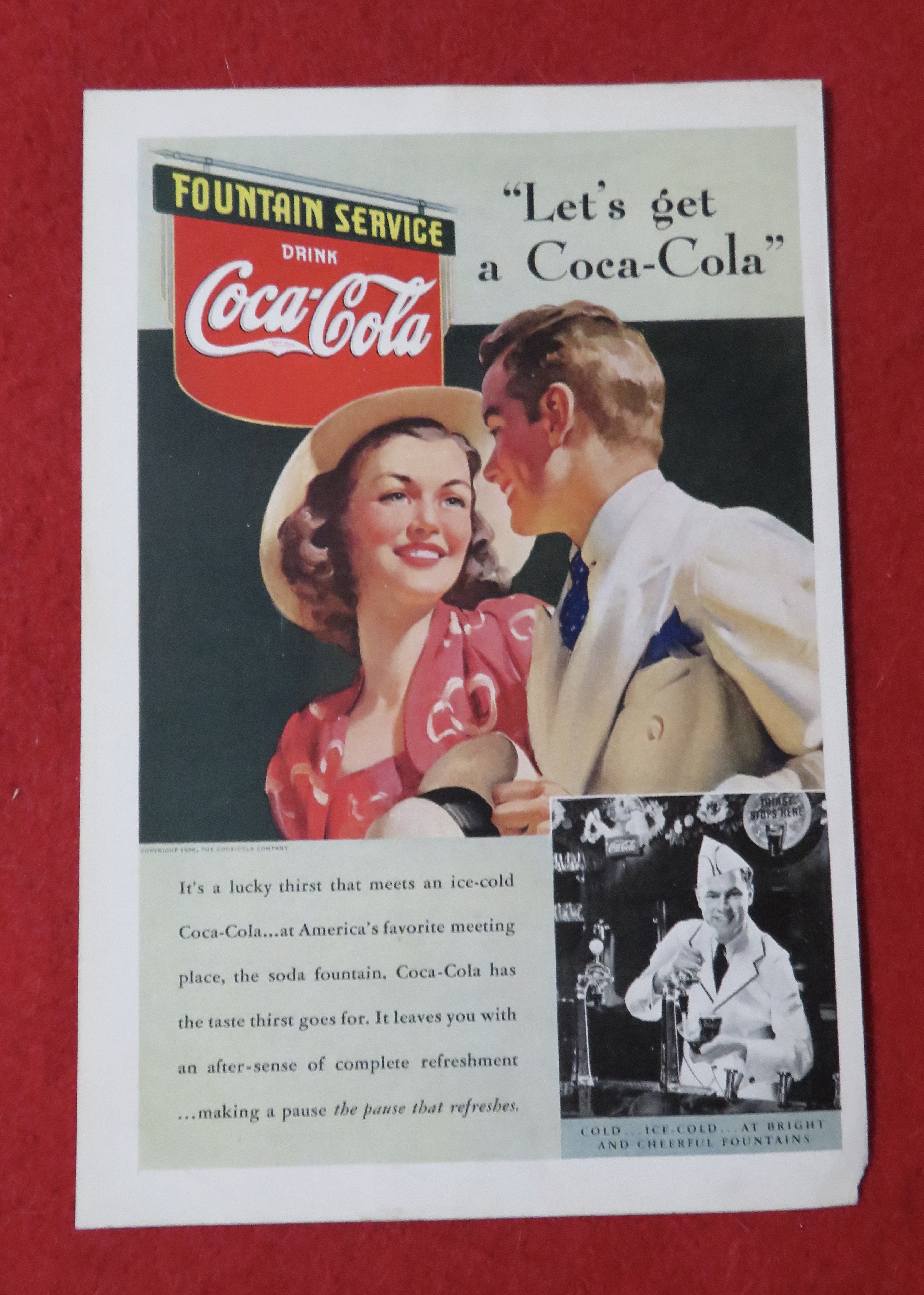 1939 Coca Cola (Coke) with Man & Woman Talking