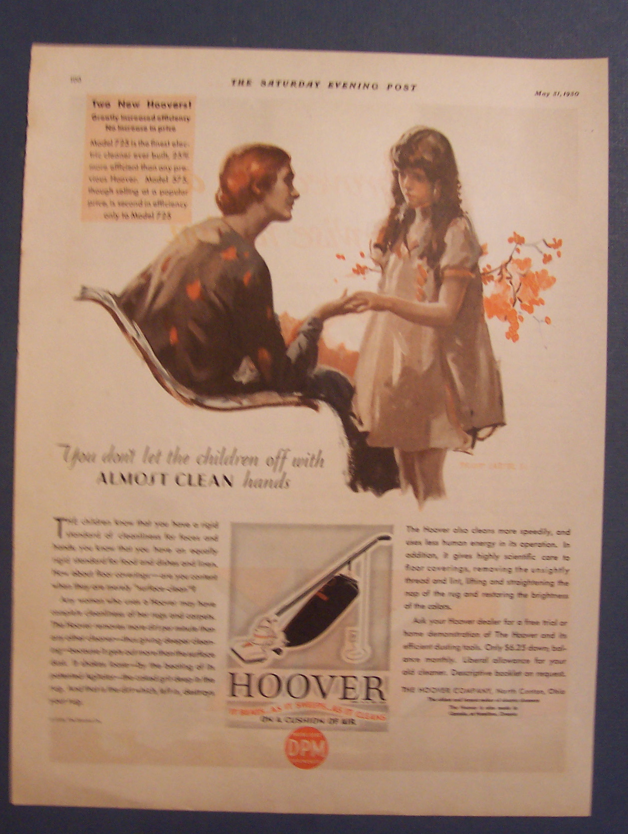 1930 Hoover Vacuum Cleaner w/Woman Talking to Girl