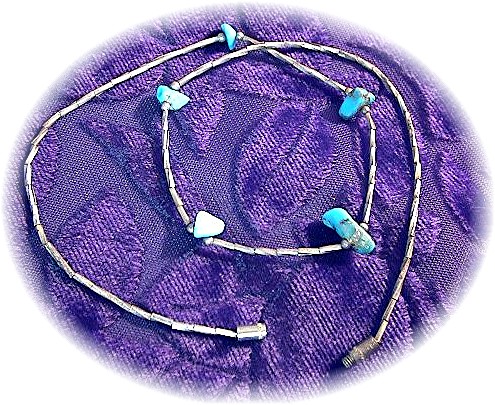 4 Liquid Sterling Silver Turquoise Coral Neck