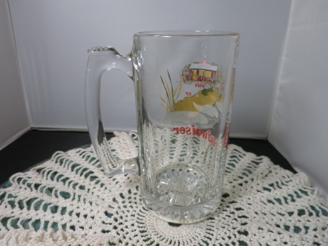 Budweiser Frog Beer Mug Glass Stein Large Holds 24 fluid ounces