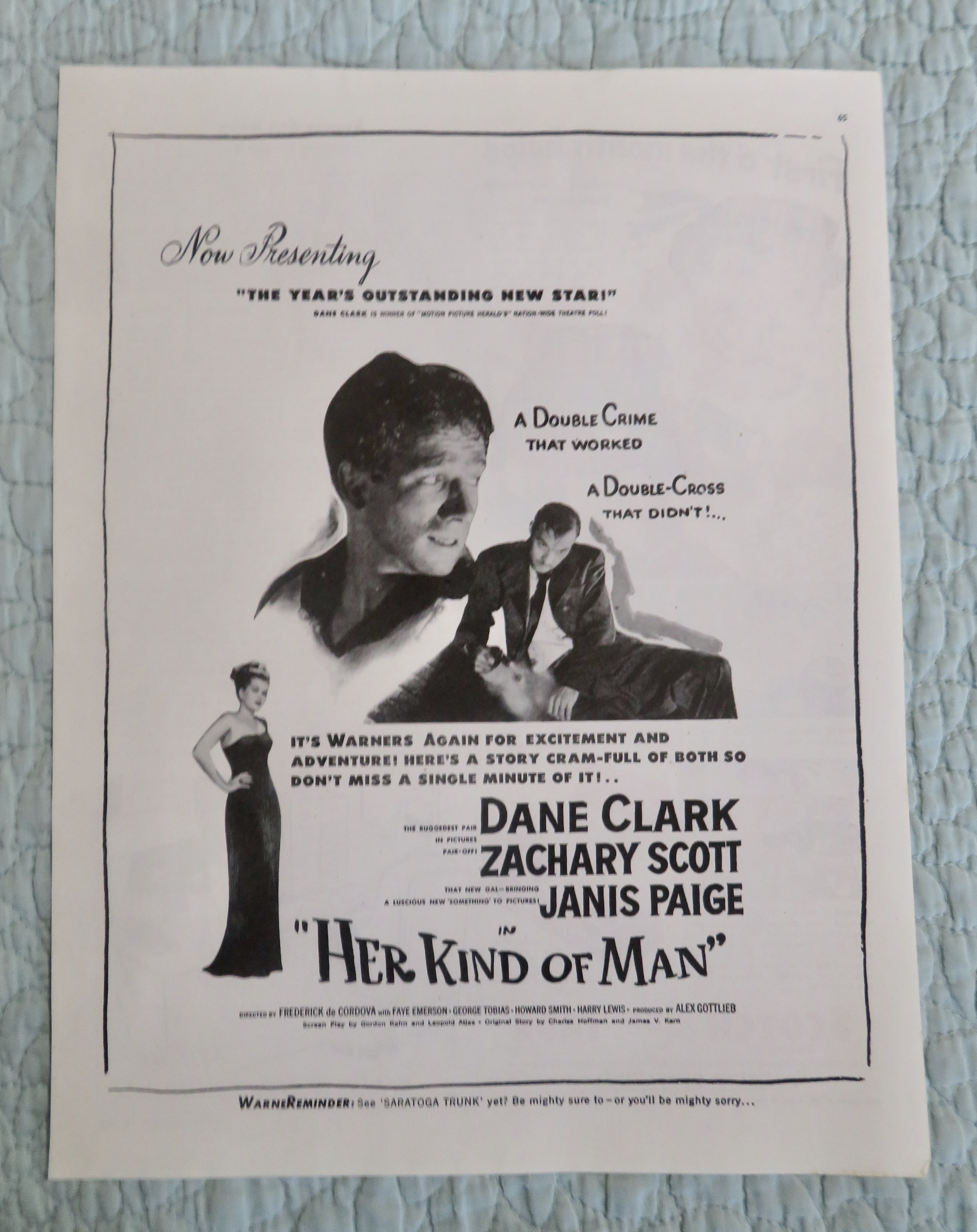 1946 Her Kind Of Man with Dane Clark & Janis Paige