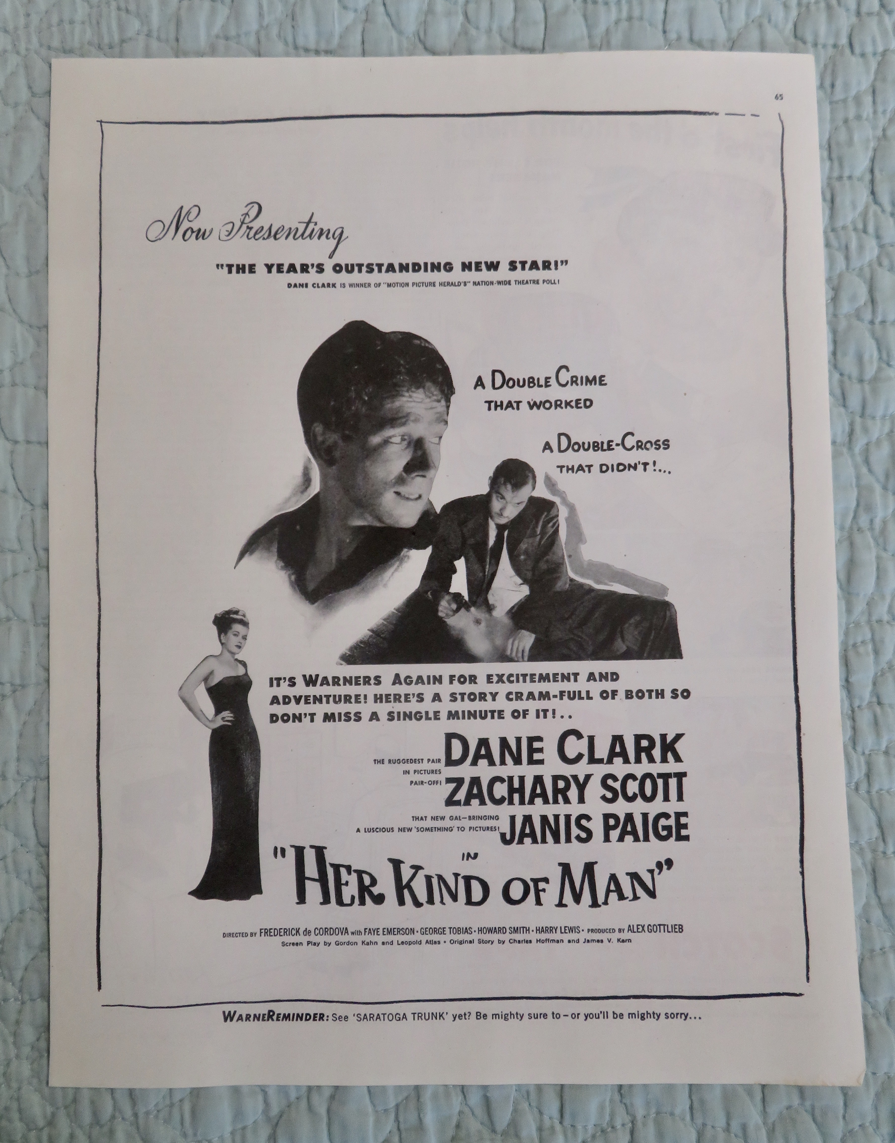 1946 Her Kind Of Man with Dane Clark & Janis Paige