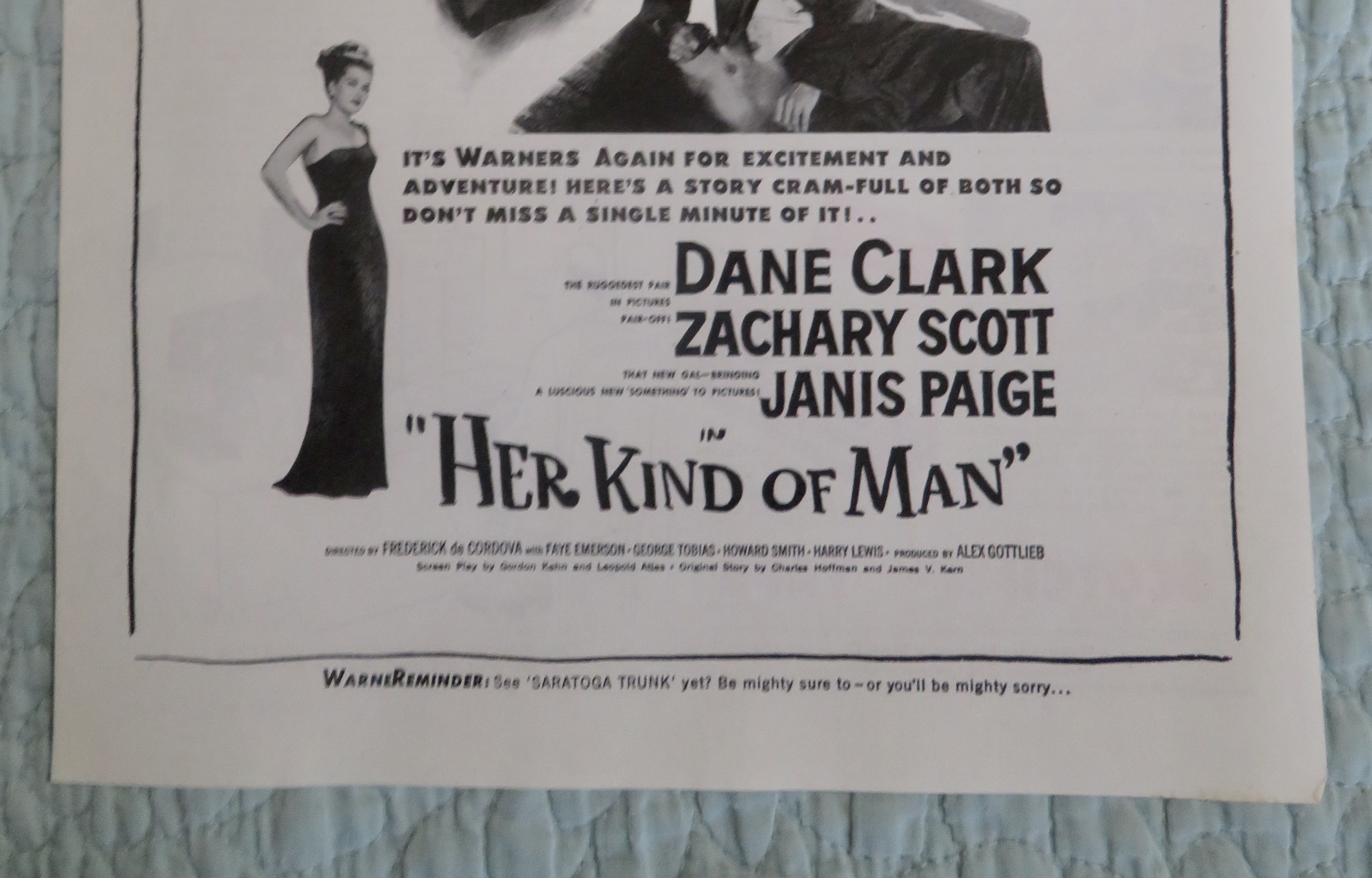 1946 Her Kind Of Man with Dane Clark & Janis Paige