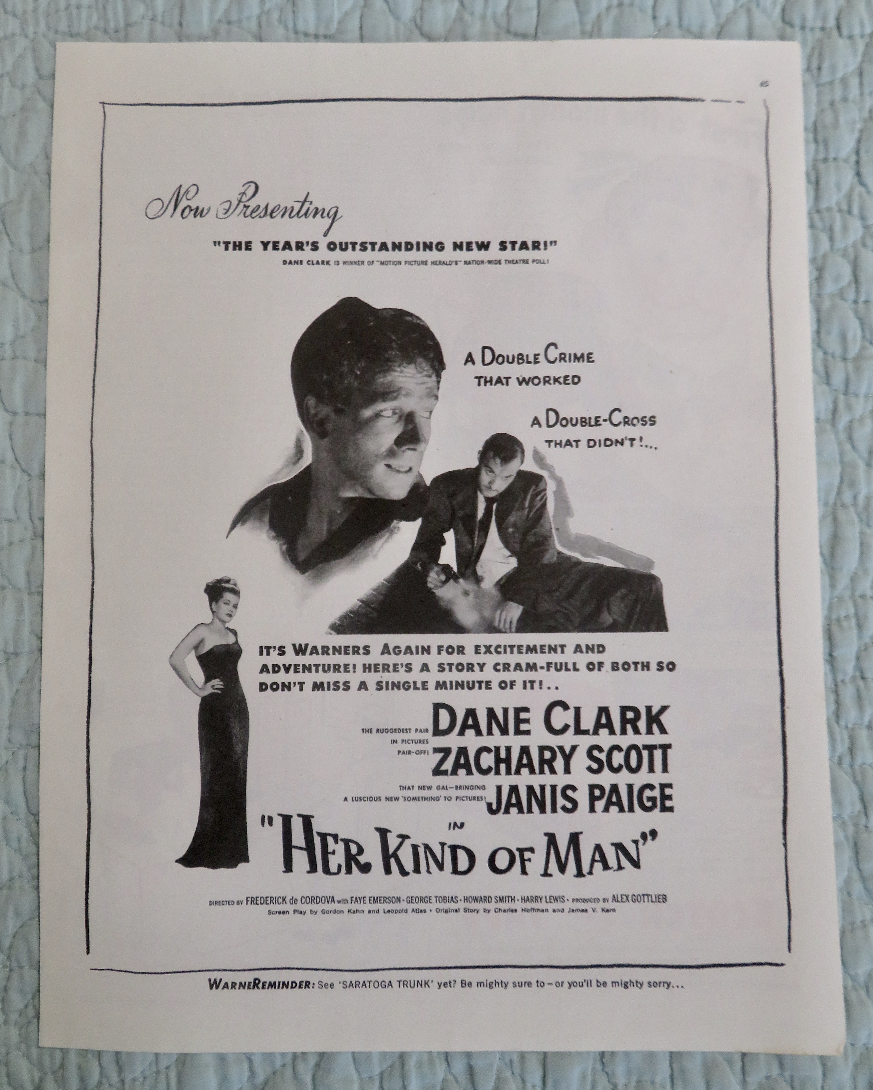 1946 Her Kind Of Man with Dane Clark & Janis Paige