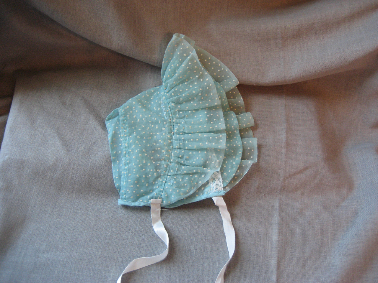 Green Polka Dot Bonnet