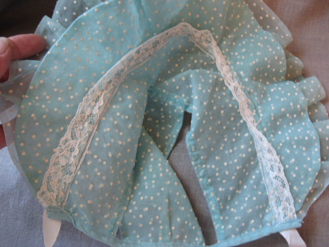 Green Polka Dot Bonnet
