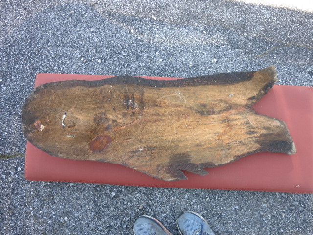 Carved Wood Tree Ebonized Folk Art Signed Woody 95 Height 41 inch
