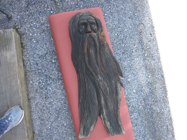 Carved Wood Tree Ebonized Folk Art Signed Woody 95 Height 41 inch