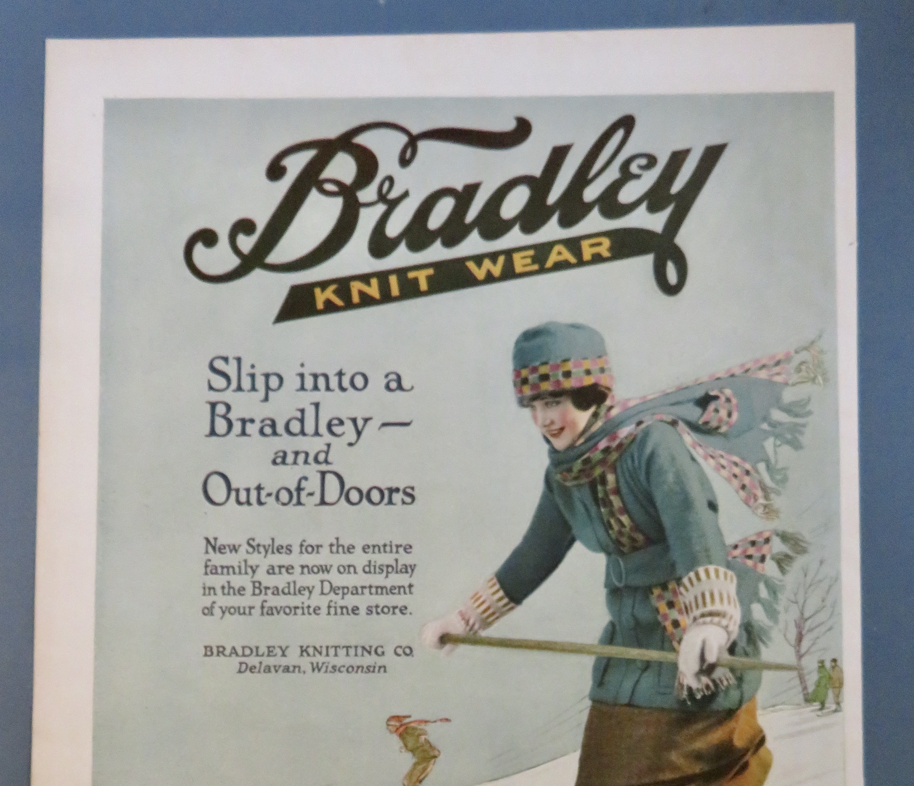 1920 Bradley Knit Wear with Woman Skiing