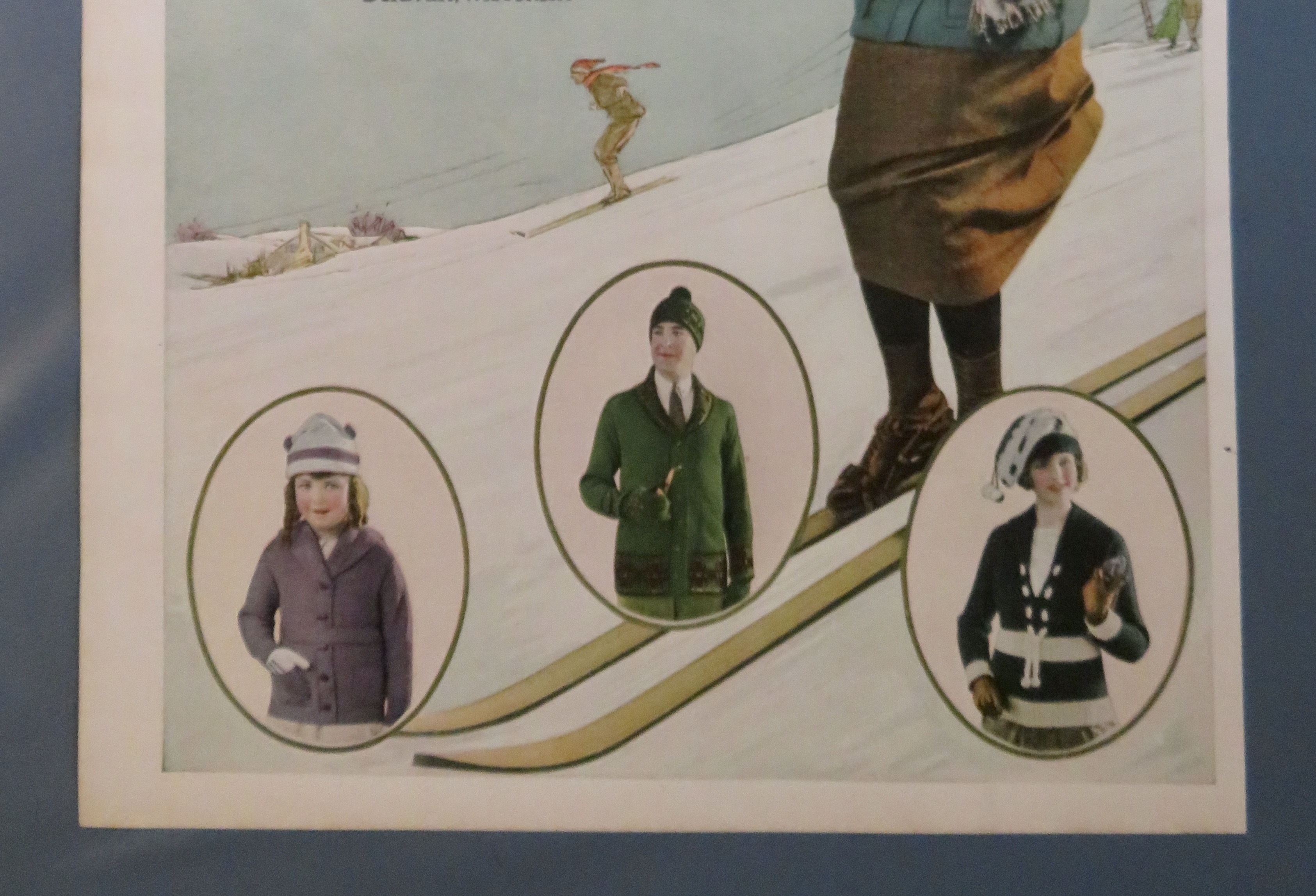 1920 Bradley Knit Wear with Woman Skiing