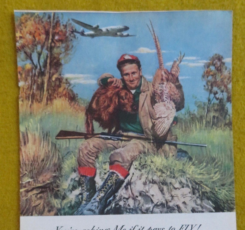 1946 The Airlines Of The United States With Man Holding Up What He Caught While Hunting
