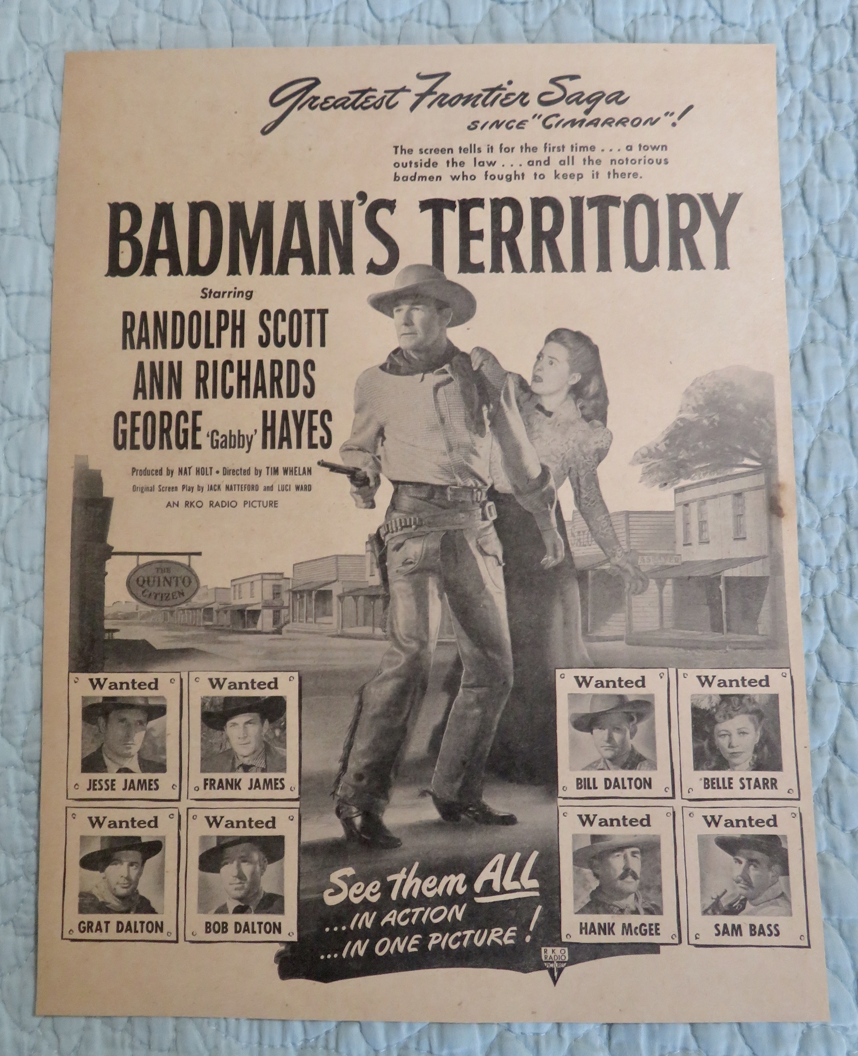 1946 Badman's Territory with Randolph Scott
