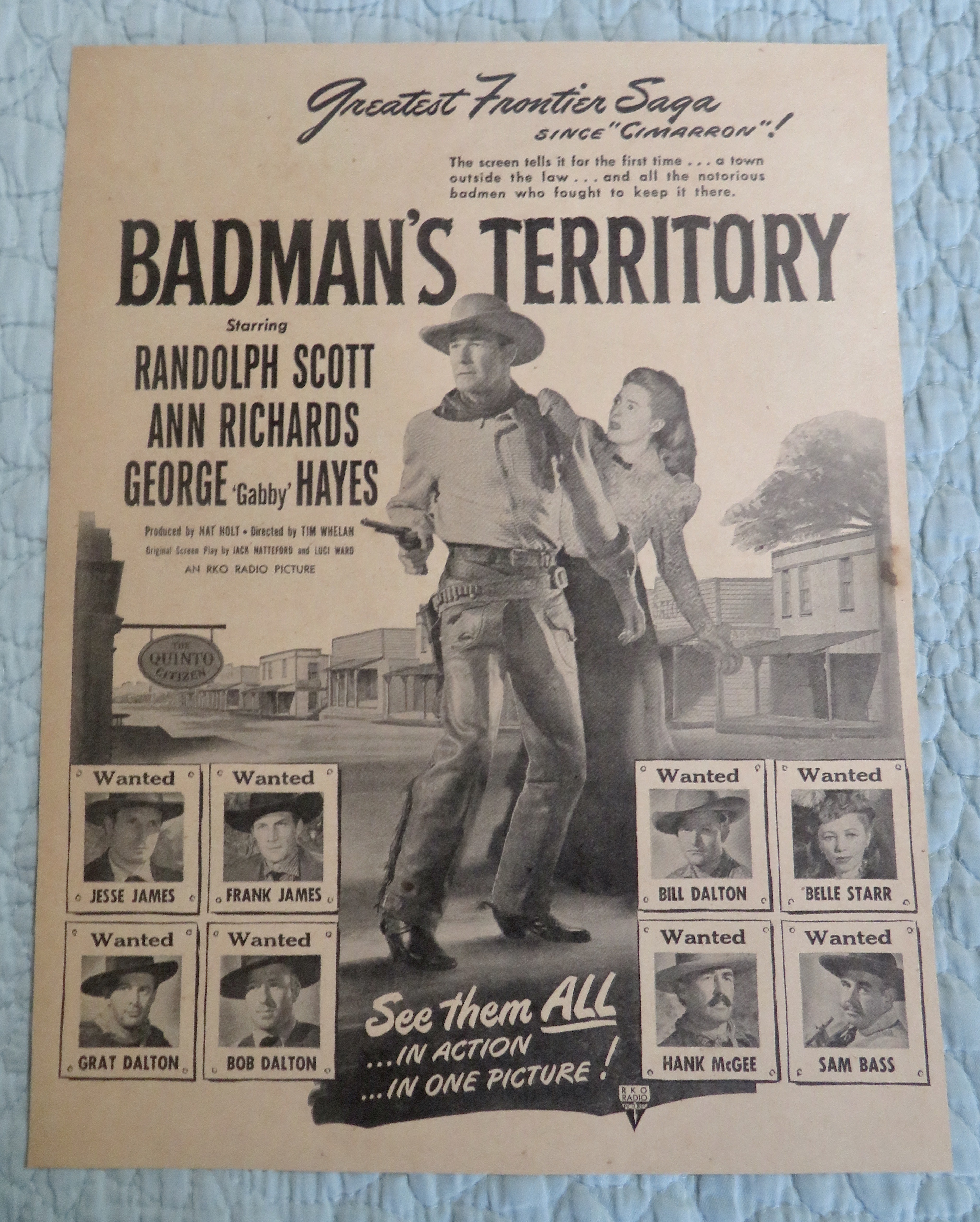 1946 Badman's Territory with Randolph Scott