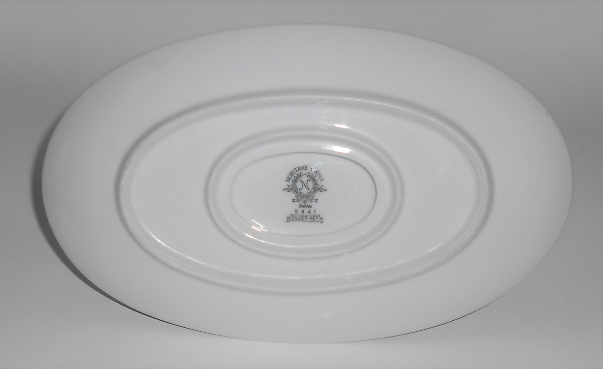 Noritake China Porcelain Platinum Silver Key Gravy Bowl