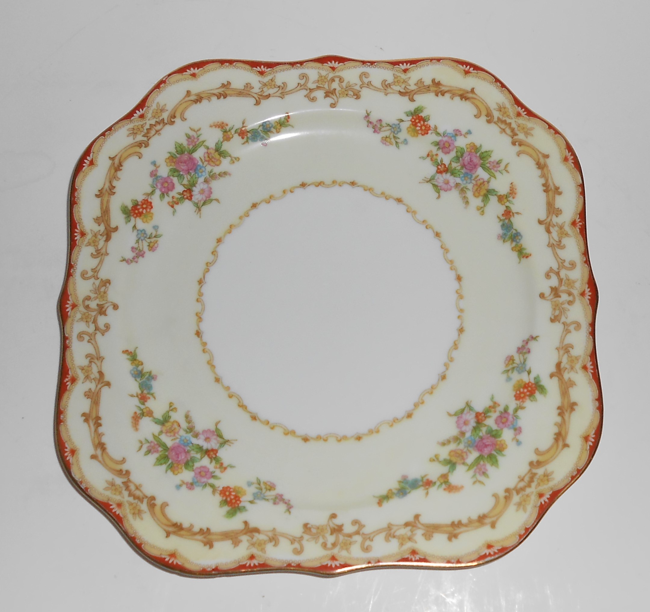 Noritake Porcelain China Floral w/Gold Trim Yellow Body