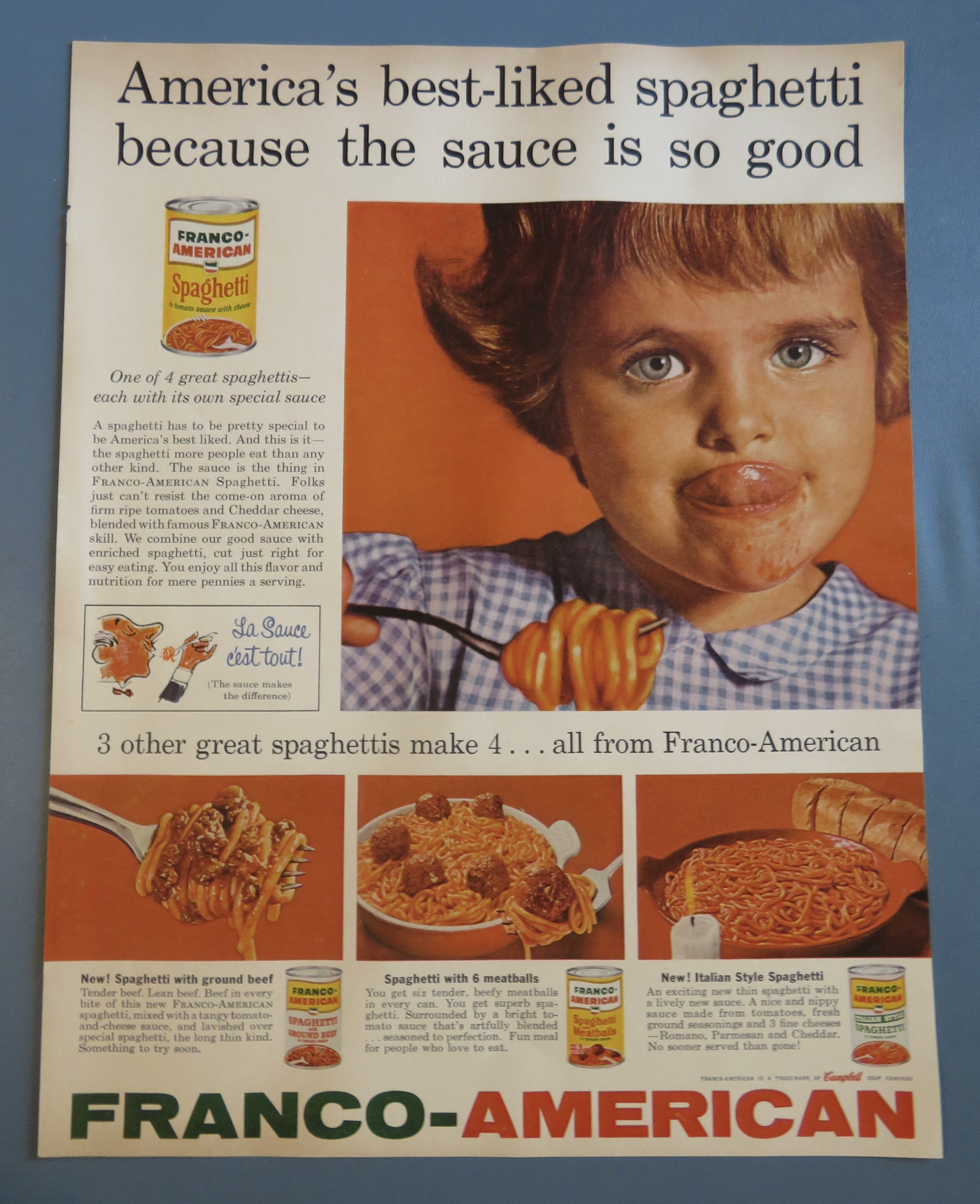1961 Franco American Spaghetti with Little Girl