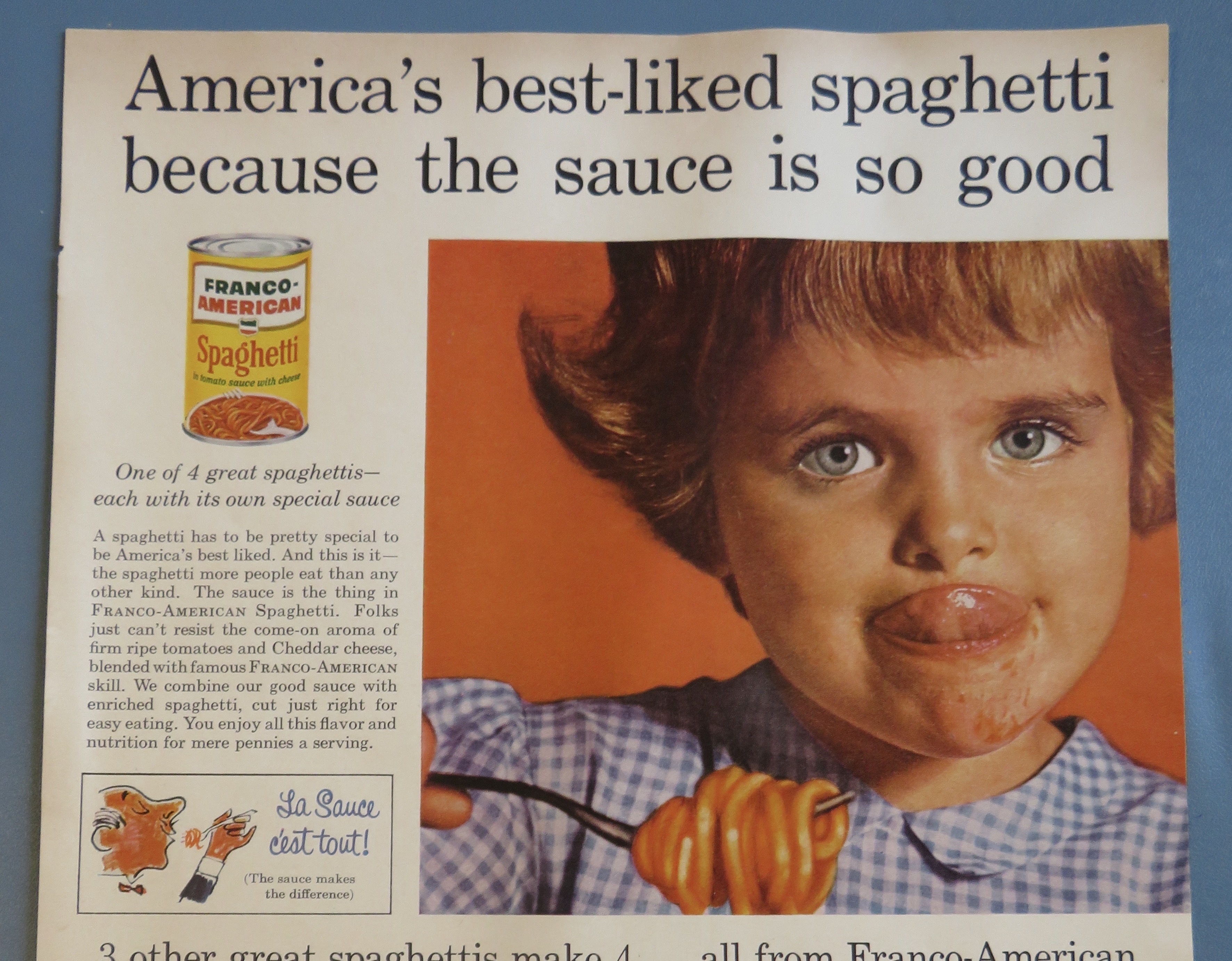1961 Franco American Spaghetti with Little Girl