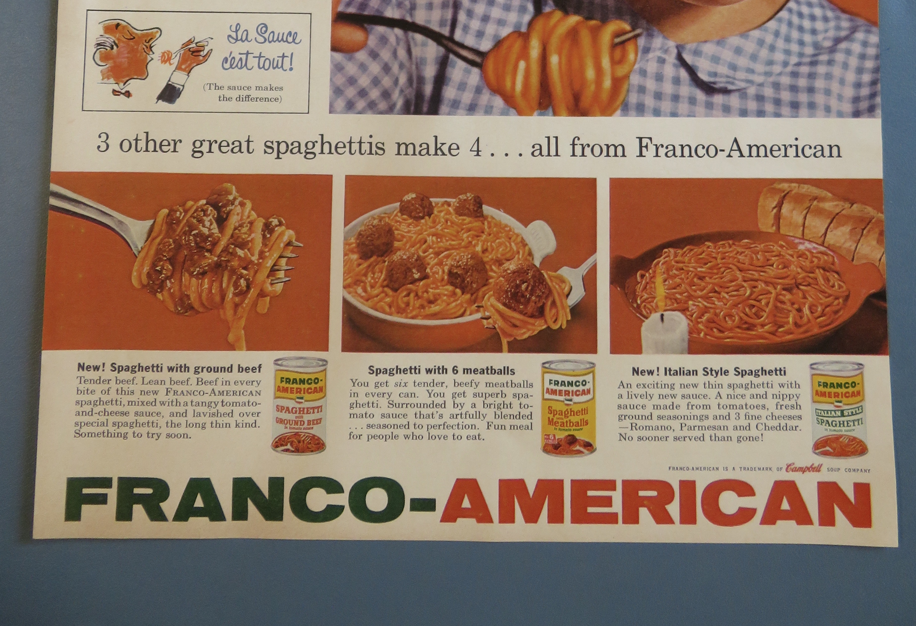 1961 Franco American Spaghetti with Little Girl