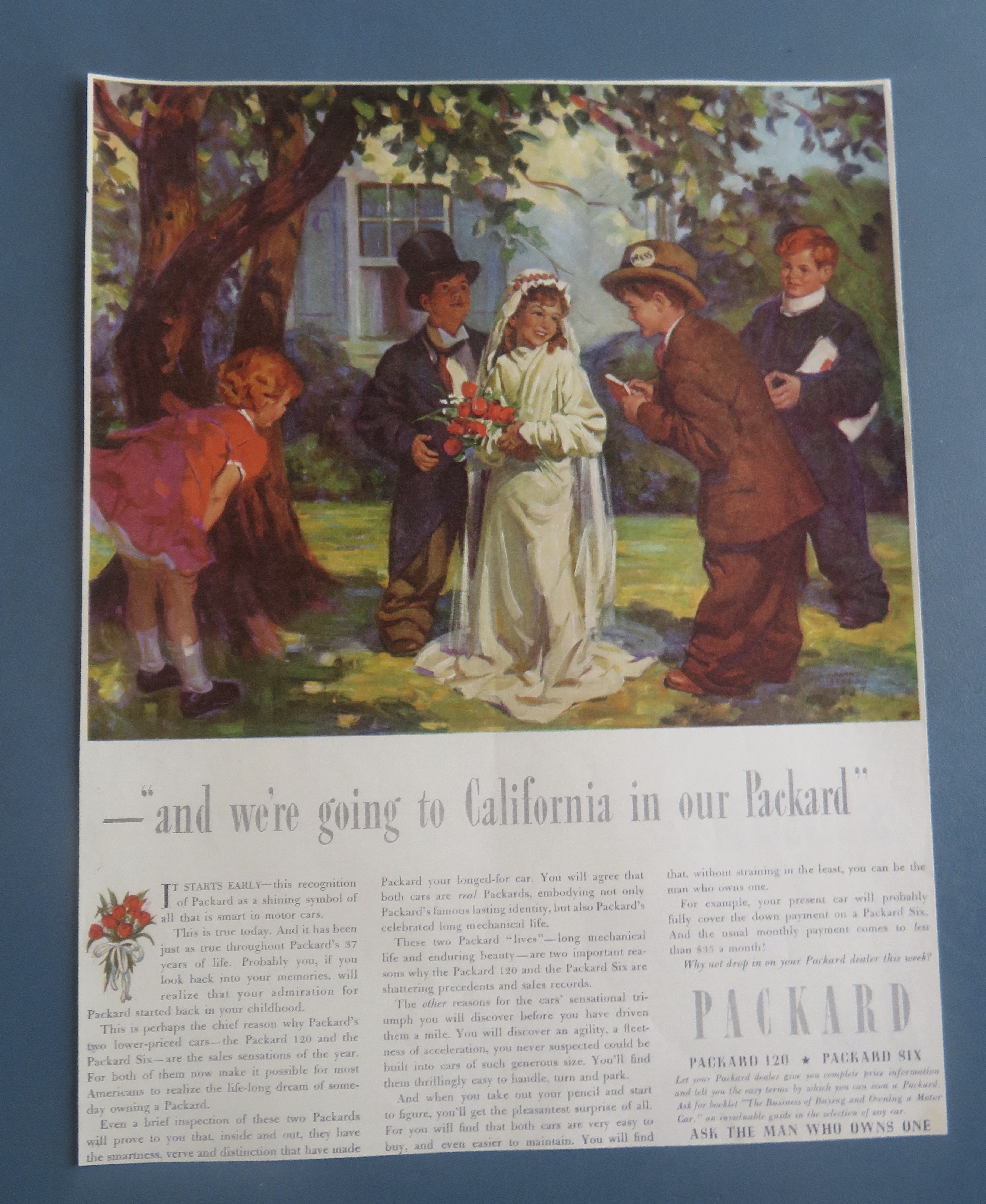 1927 Packard with Children Pretending To Get Married