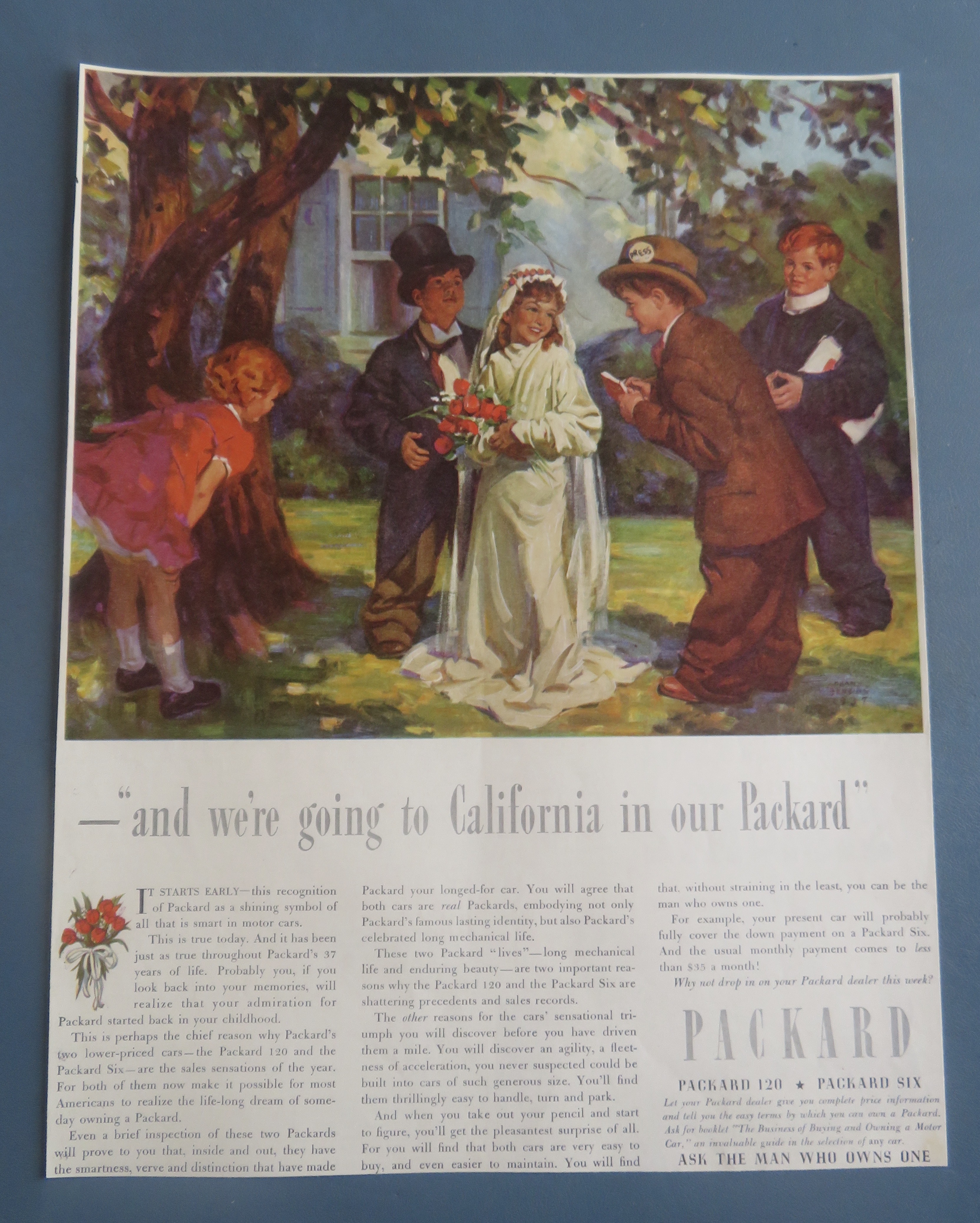 1927 Packard with Children Pretending To Get Married
