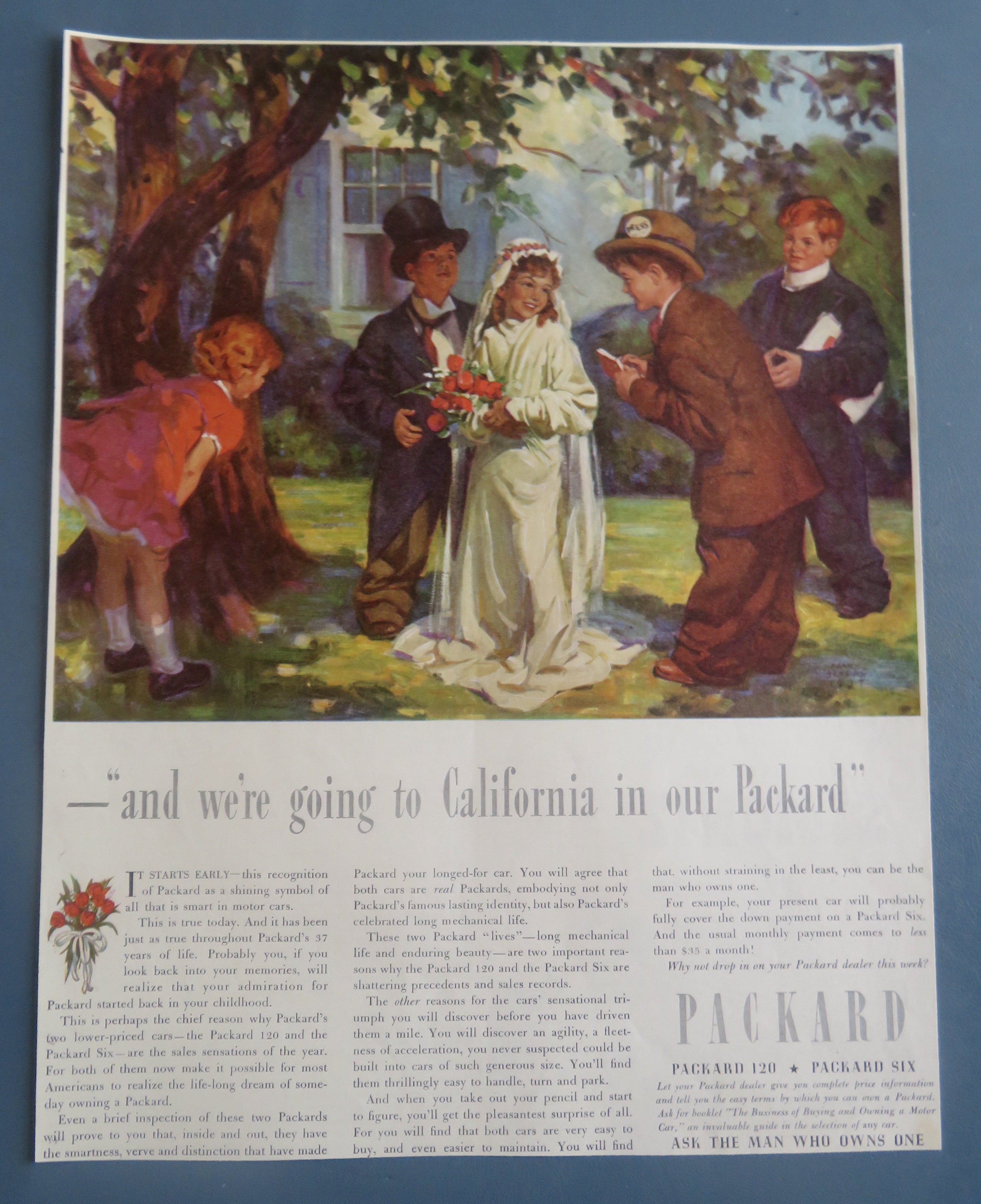 1927 Packard with Children Pretending To Get Married