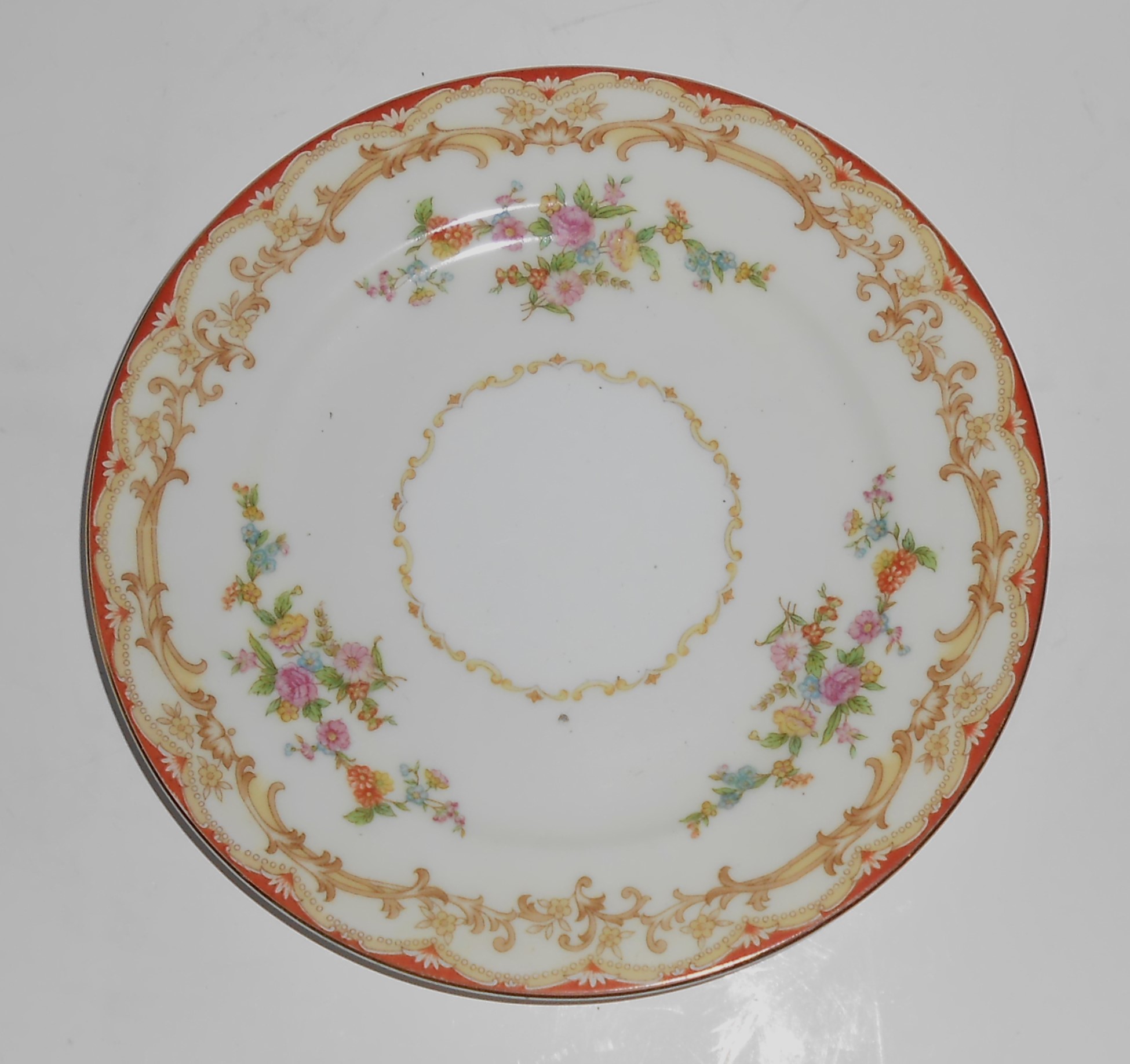 Noritake Porcelain China Floral w/Gold Trim Yellow Body