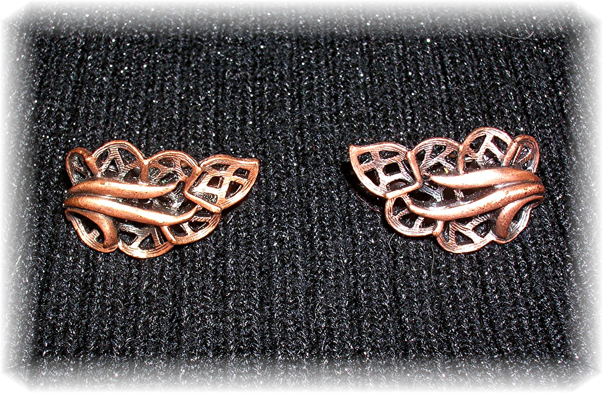 Copper Clip Leaf Earrings