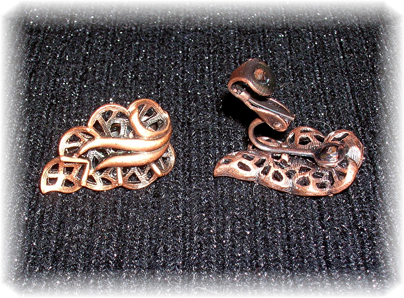Copper Clip Leaf Earrings