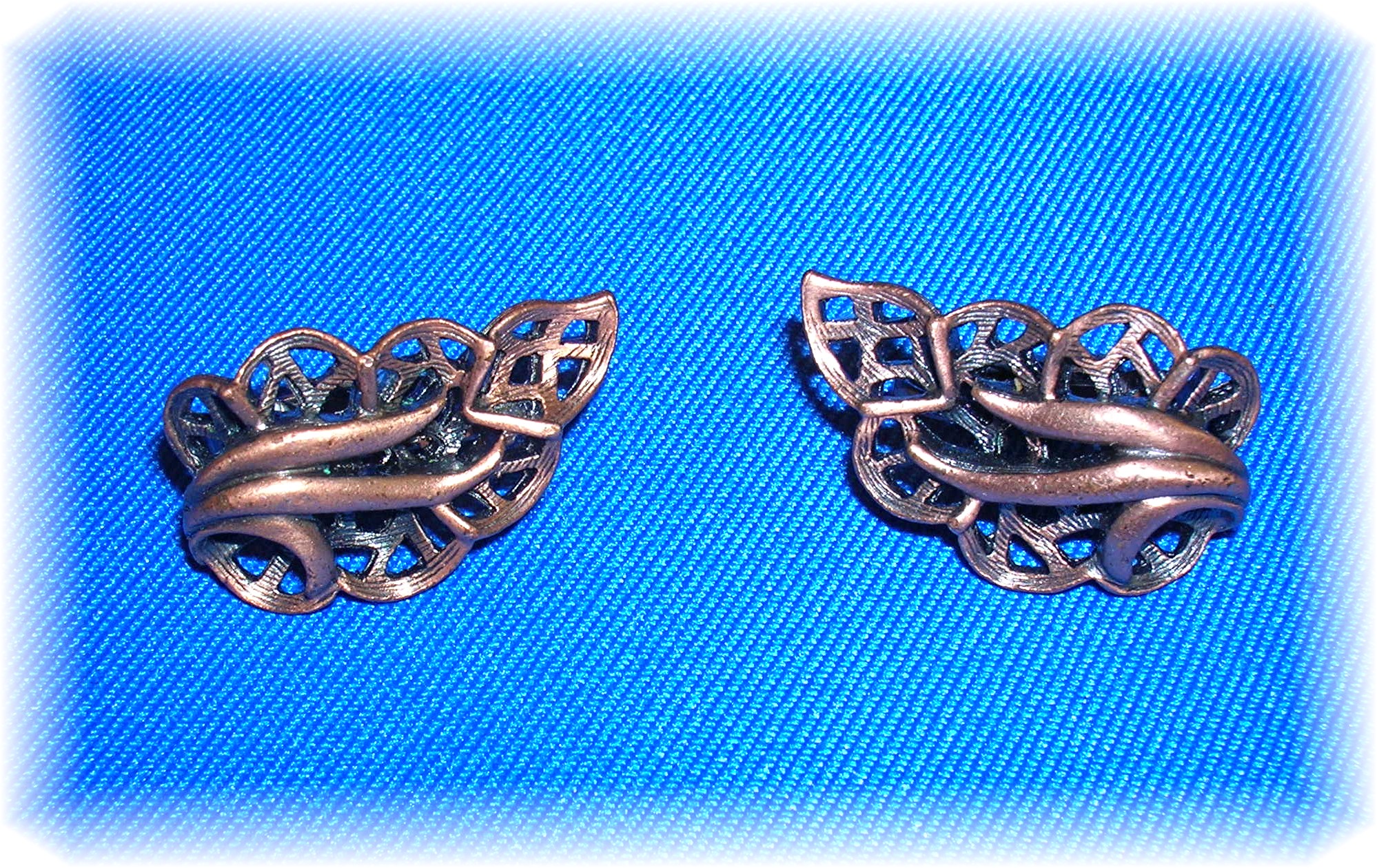 Copper Clip Leaf Earrings
